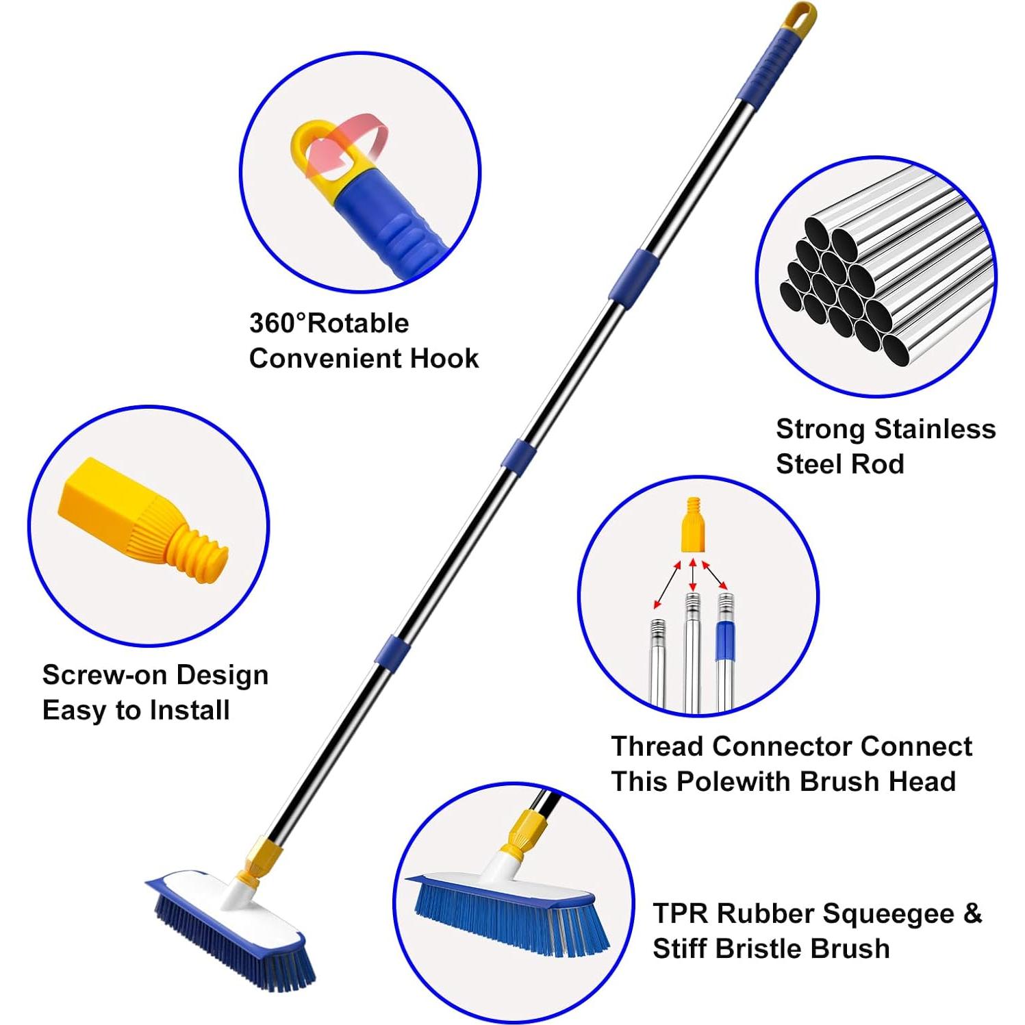 Cepillo de Suelo ITTAR 30 cm Mango Largo Ajustable 2 en 1