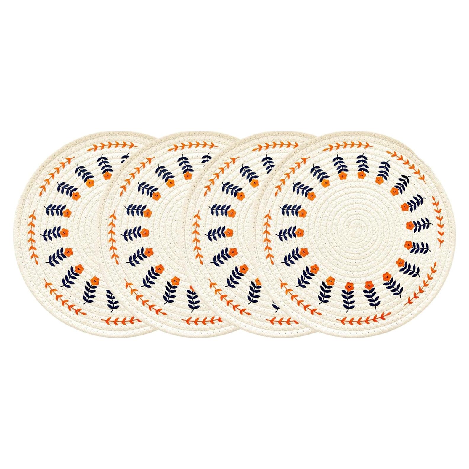 Juego de 4 Manteles Individuales Redondos Koofree 23.9 cm