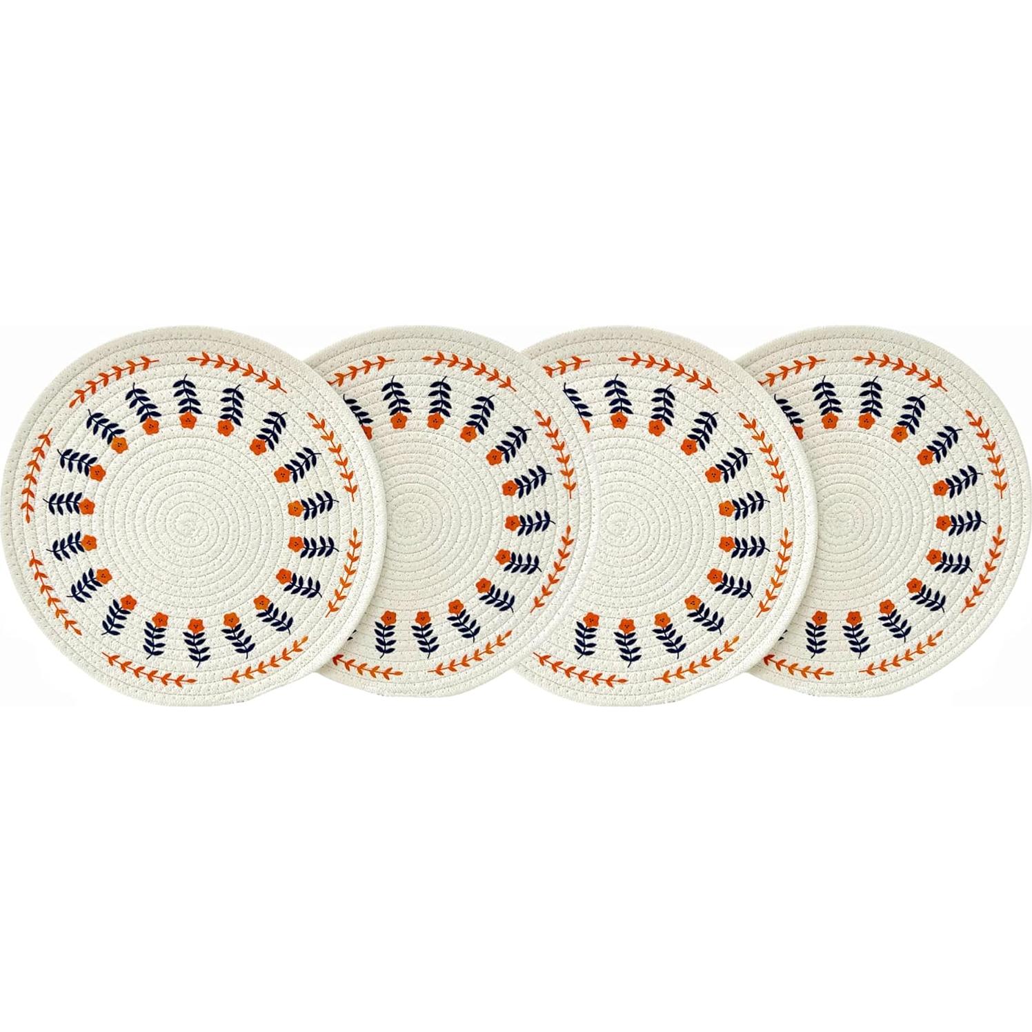 Juego de 4 Manteles Individuales Redondos Koofree 23.9 cm