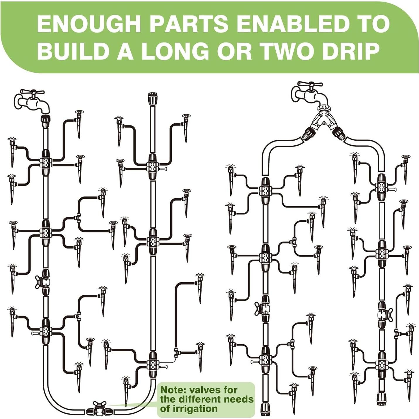 Kit de Riego por Goteo Maotong 240FT con Conexión Rápida
