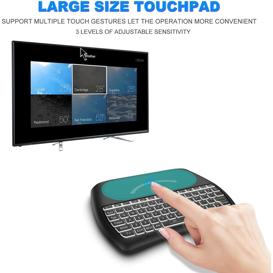 Mini Teclado Bluetooth D8 Inalámbrico con Touchpad Retroiluminado