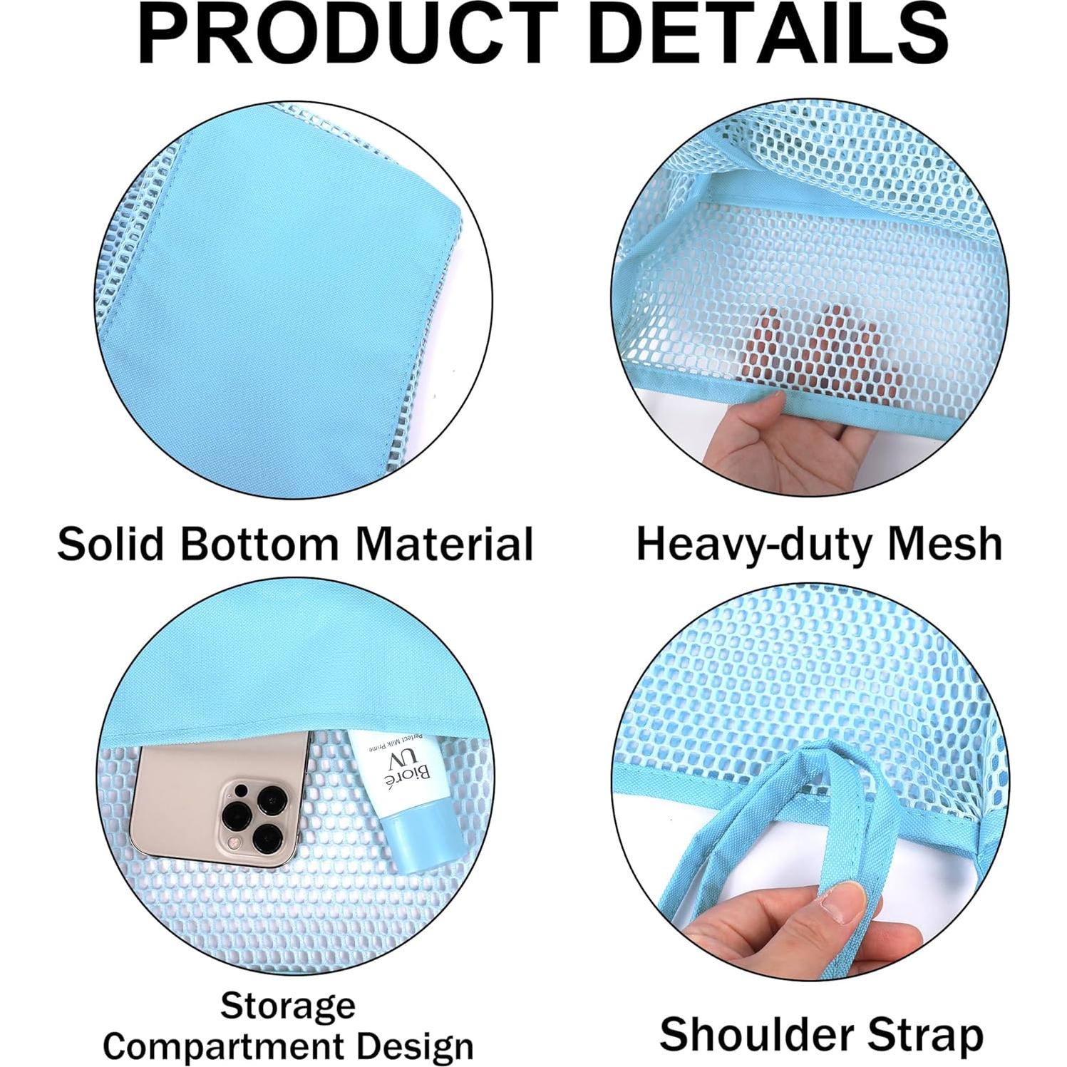 Bolsa de Playa de Malla VOROLO para Mujeres - Azul Cielo