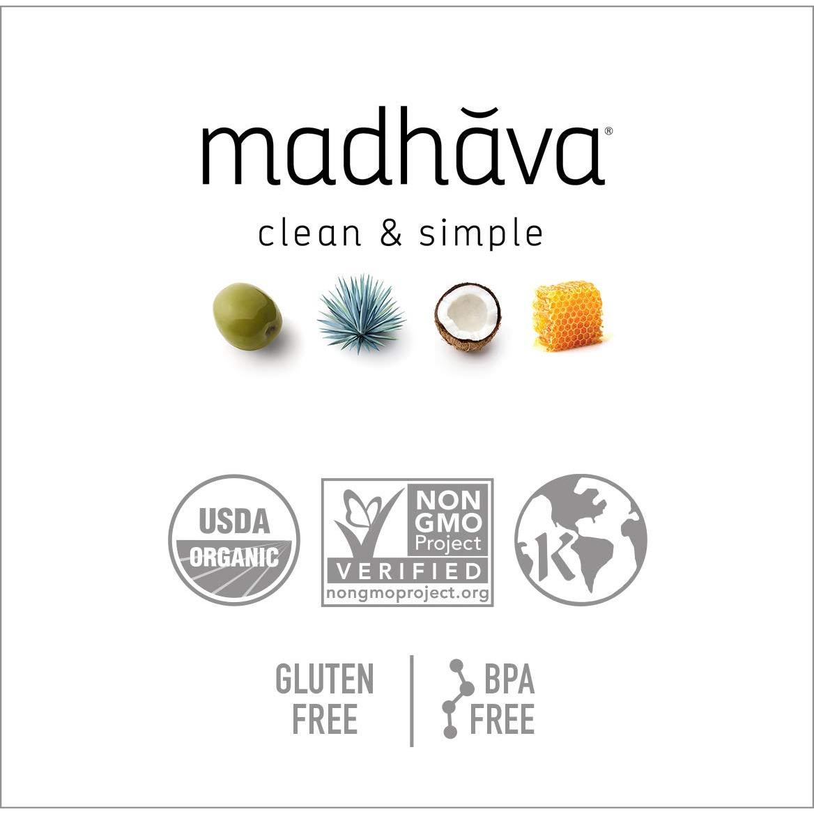 Miel Orgánica Madhava Sin Filtrar 340g - Paquete de 6