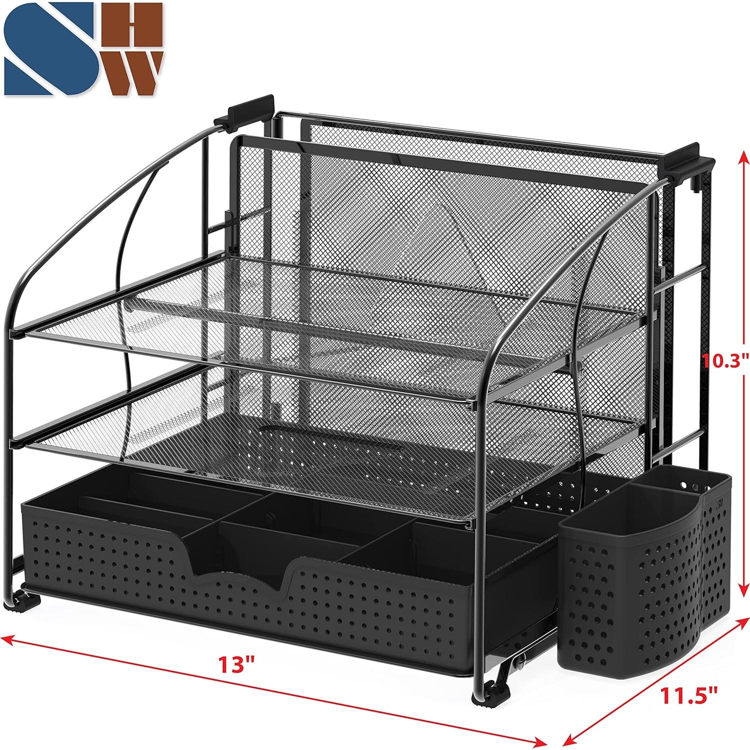 Organizador de Escritorio Simple Houseware 3 Niveles Negro