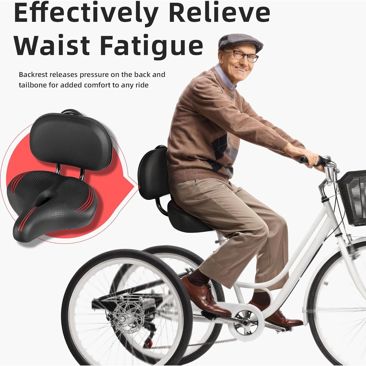 Cojín de Asiento Sobredimensionado COOLWUFAN para Bicicleta