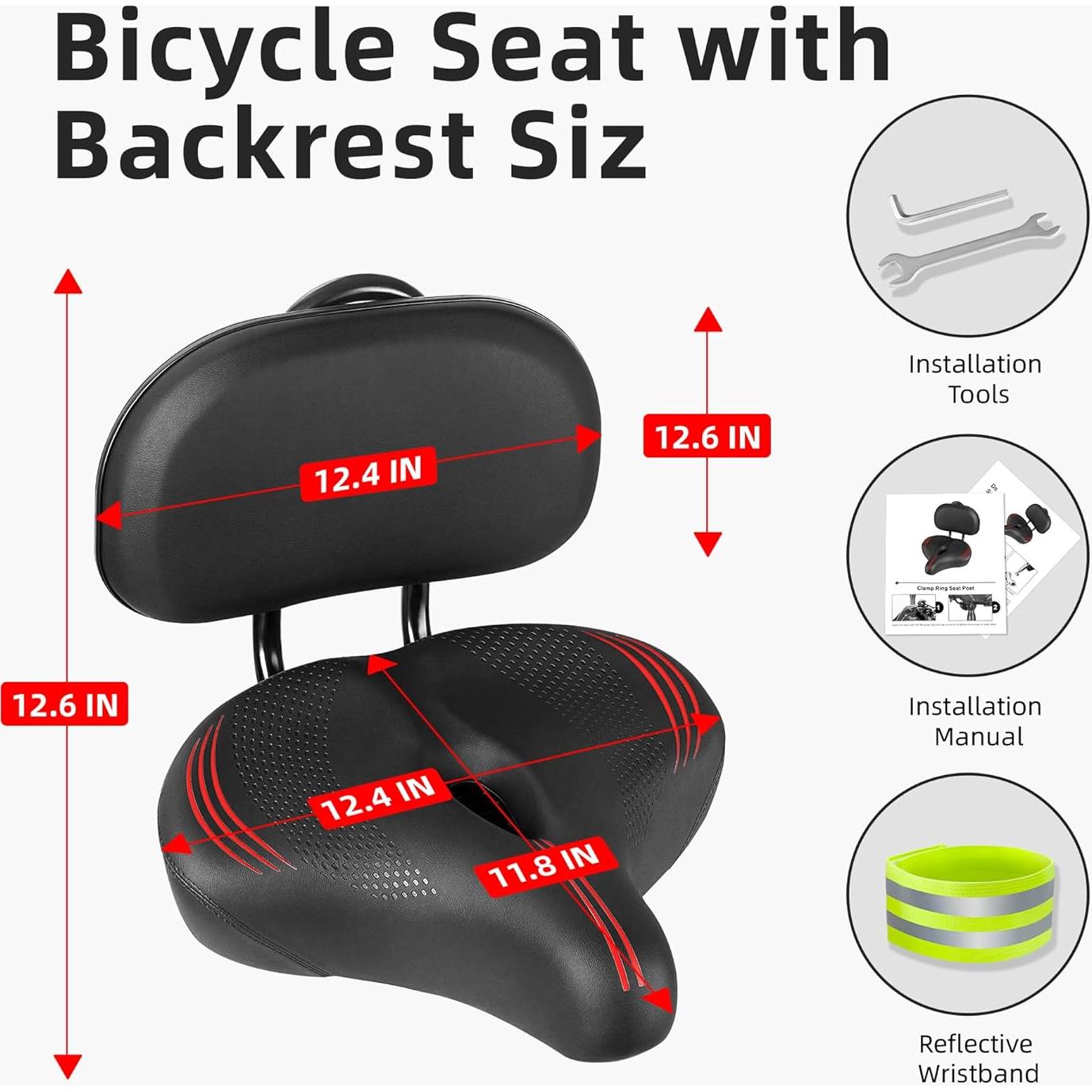 Cojín de Asiento Sobredimensionado COOLWUFAN para Bicicleta