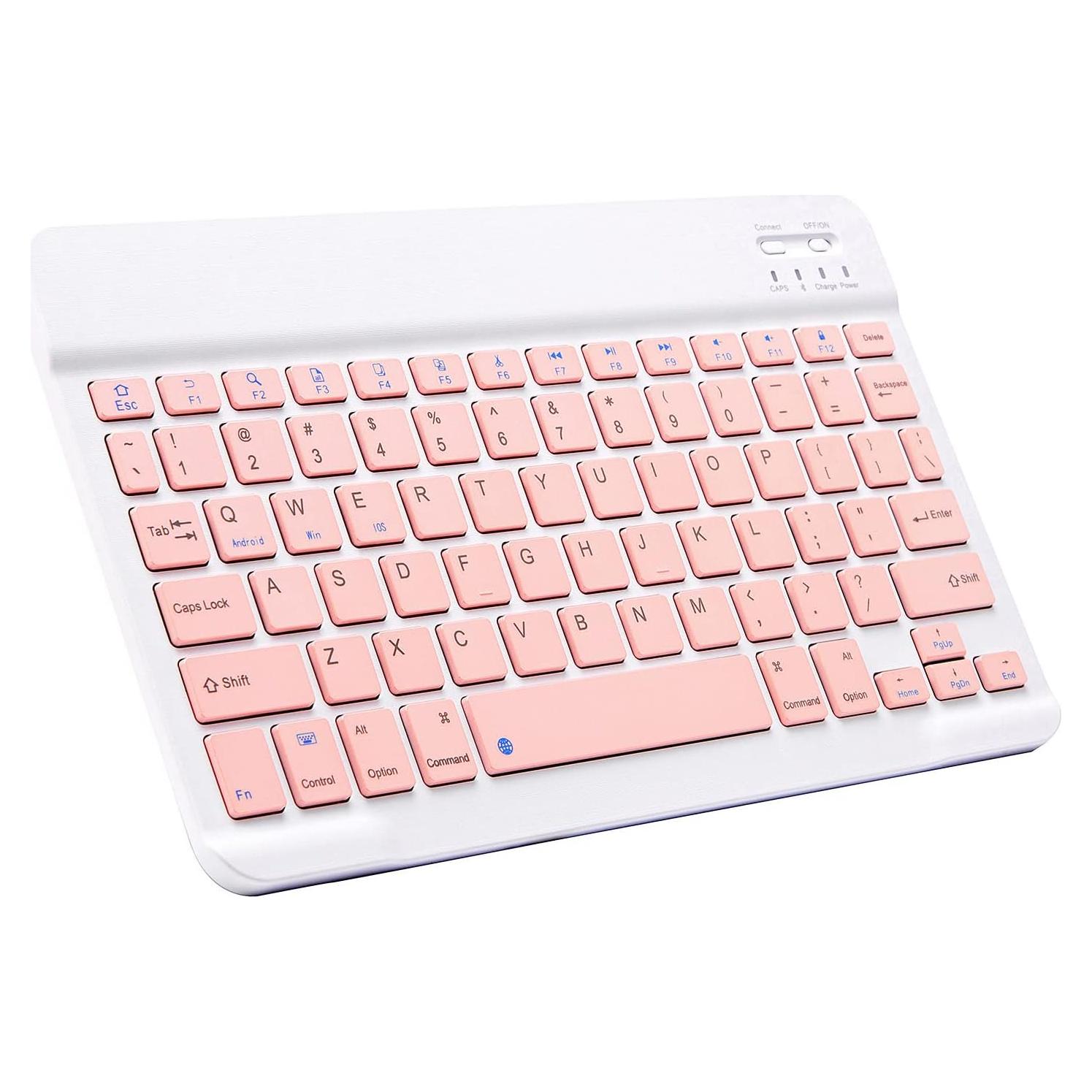 Teclado Bluetooth Xukinroy Mini 10" Rosa Inalámbrico