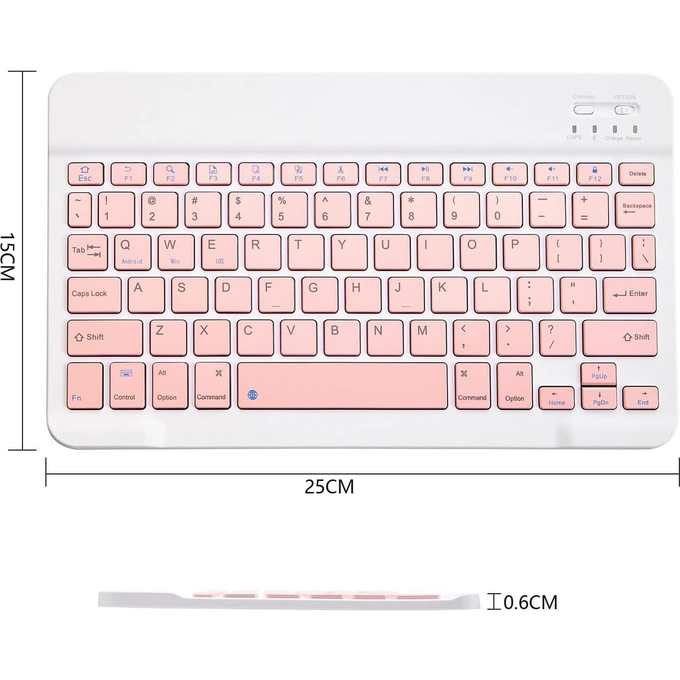 Teclado Bluetooth Xukinroy Mini 10" Rosa Inalámbrico
