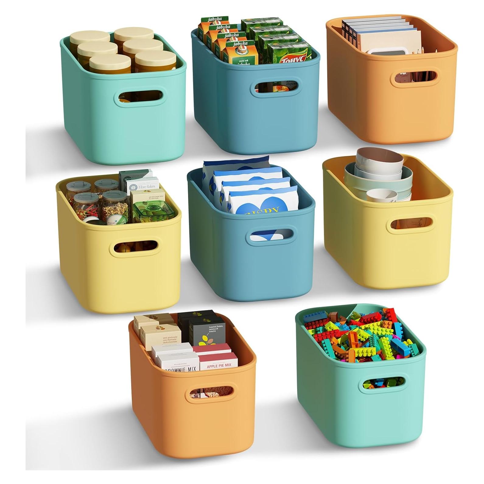 Cajas de Almacenamiento Coloridas BOBIBOSS - Paquete de 8, 24.6x17x14.5 cm