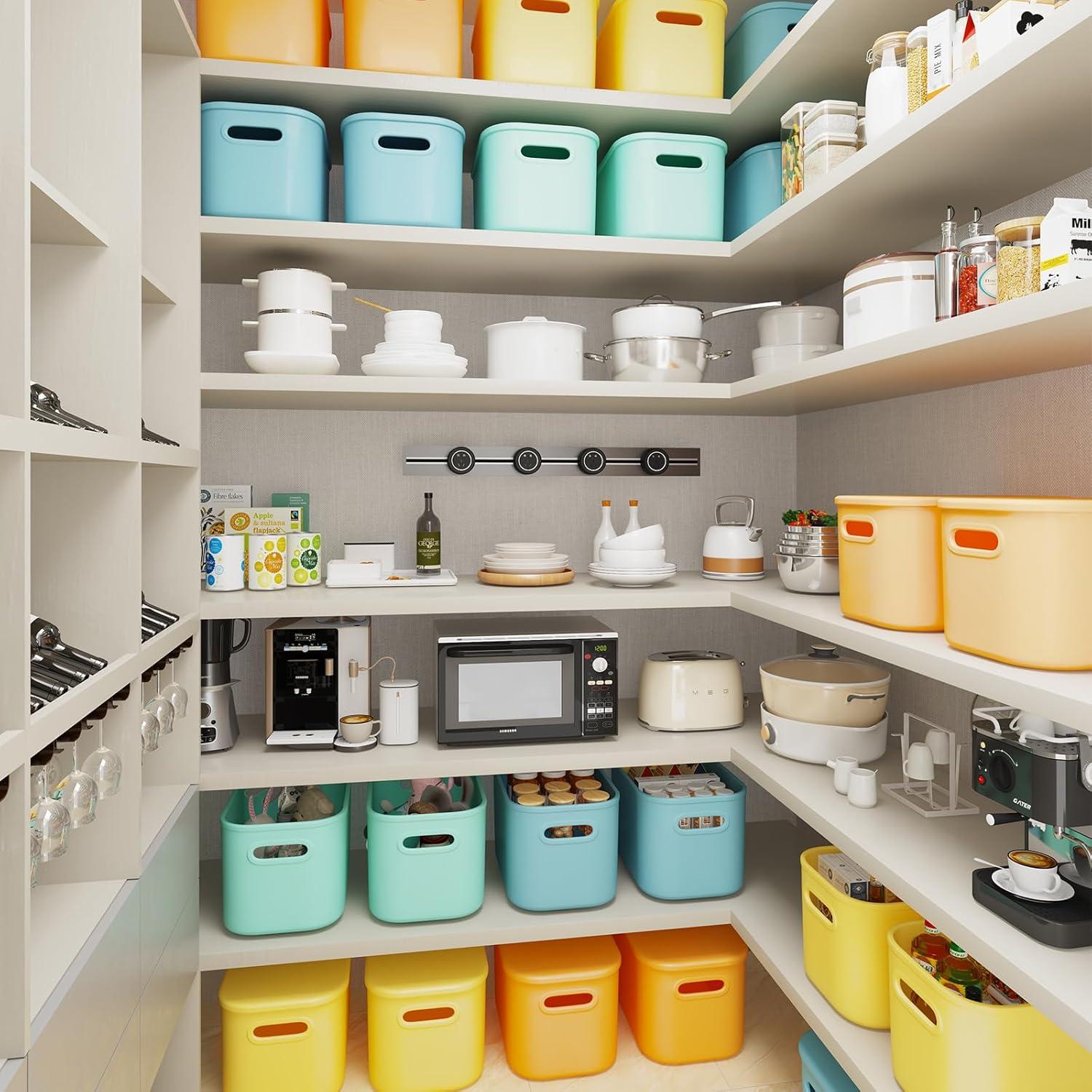 Cajas de Almacenamiento Coloridas BOBIBOSS - Paquete de 8, 24.6x17x14.5 cm