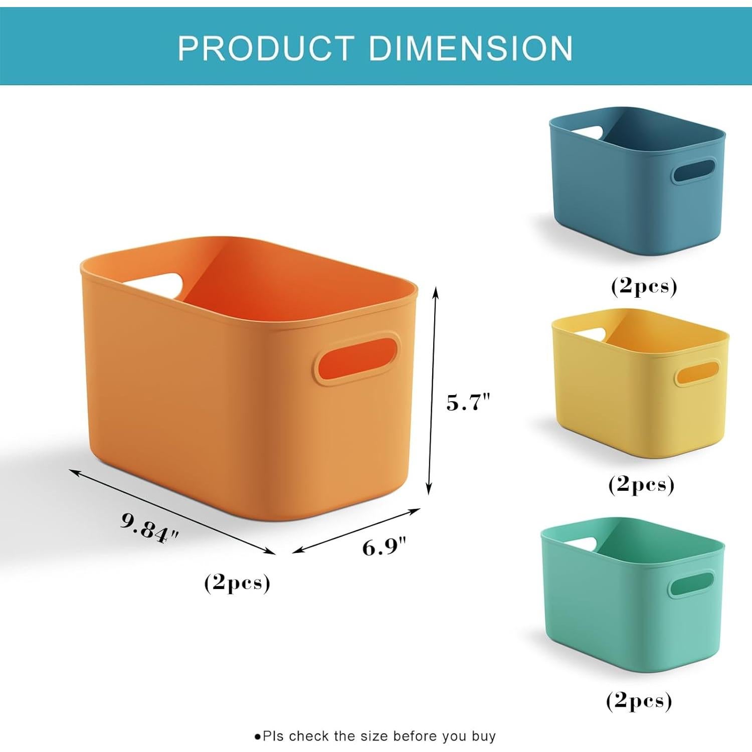 Cajas de Almacenamiento Coloridas BOBIBOSS - Paquete de 8, 24.6x17x14.5 cm