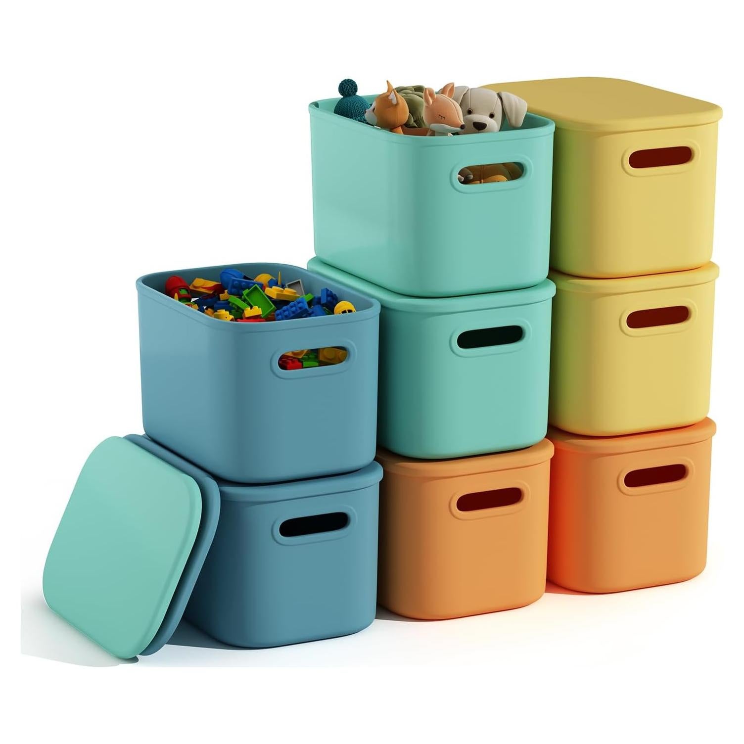 Cajas de Almacenamiento Coloridas BOBIBOSS - Paquete de 8