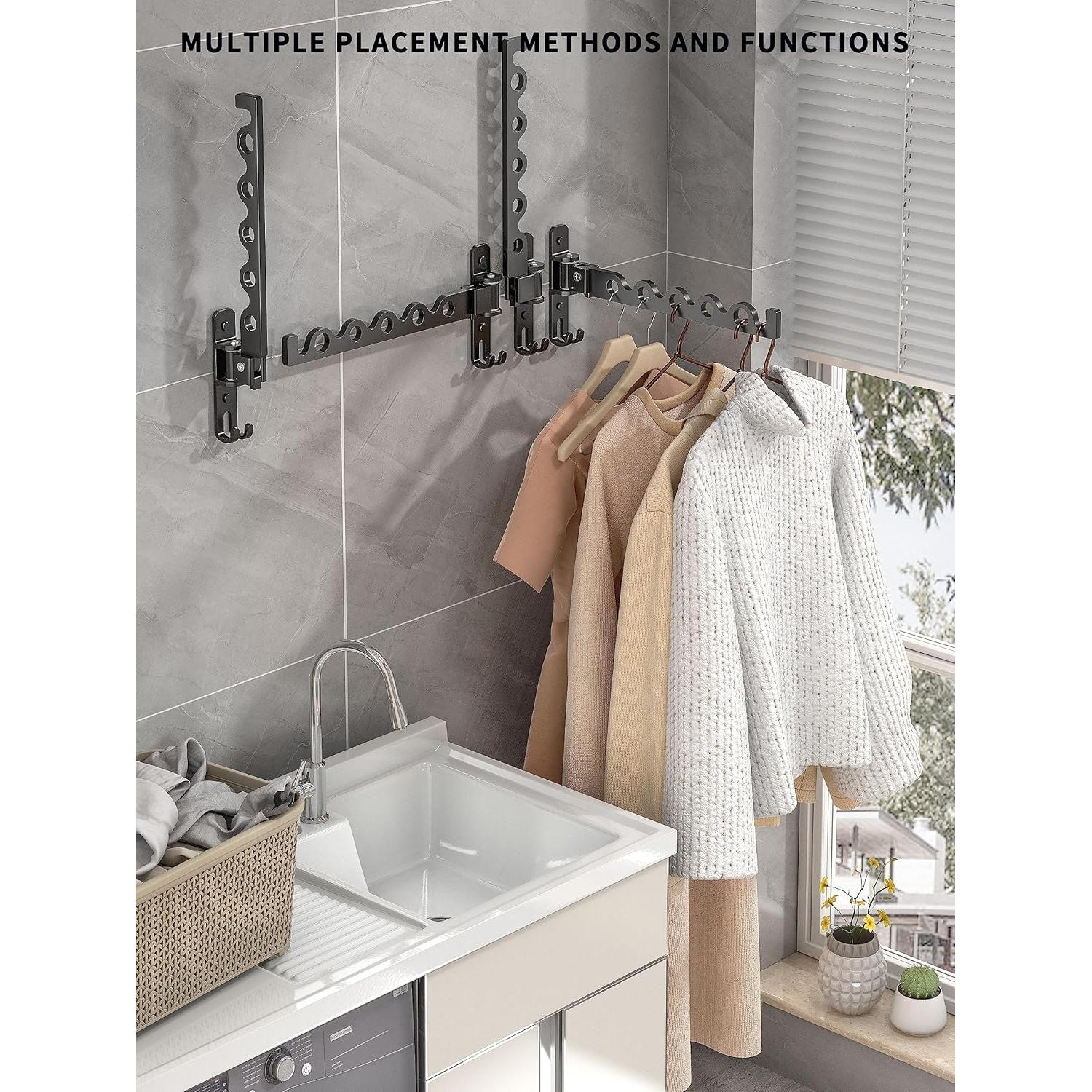 Perchero de Pared Dr.DJ Negro Mate 2 Ganchos Ahorra Espacio