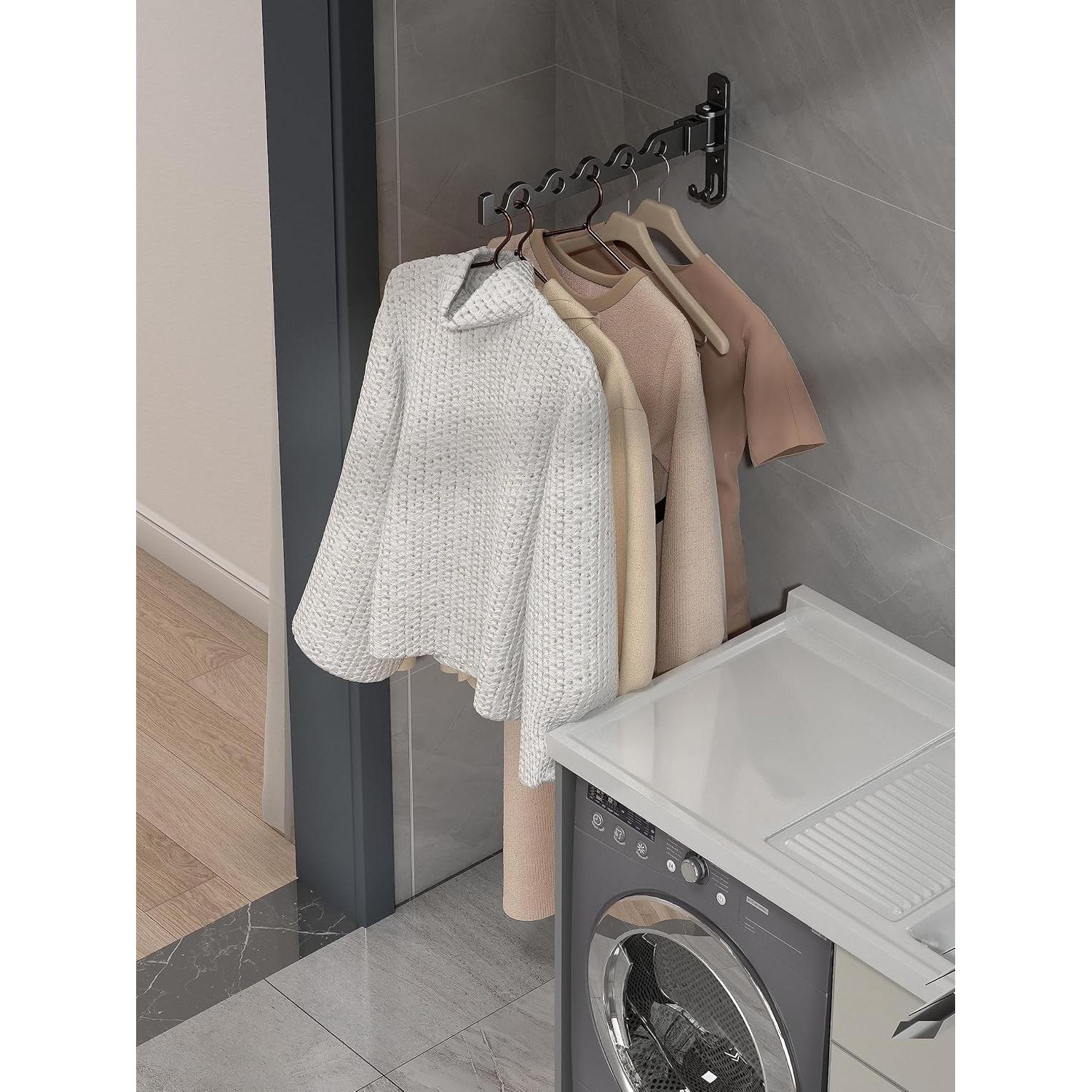 Perchero de Pared Dr.DJ Negro Mate 2 Ganchos Ahorra Espacio