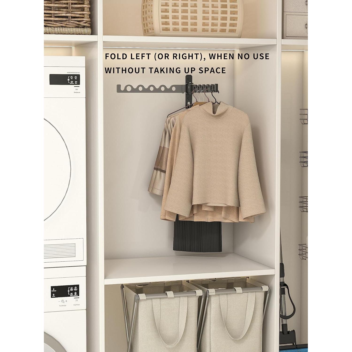 Perchero de Pared Dr.DJ Negro Mate 2 Ganchos Ahorra Espacio