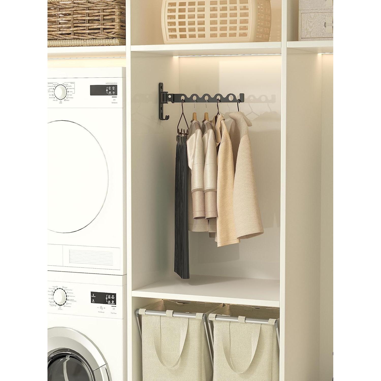 Perchero de Pared Dr.DJ Negro Mate 2 Ganchos Ahorra Espacio