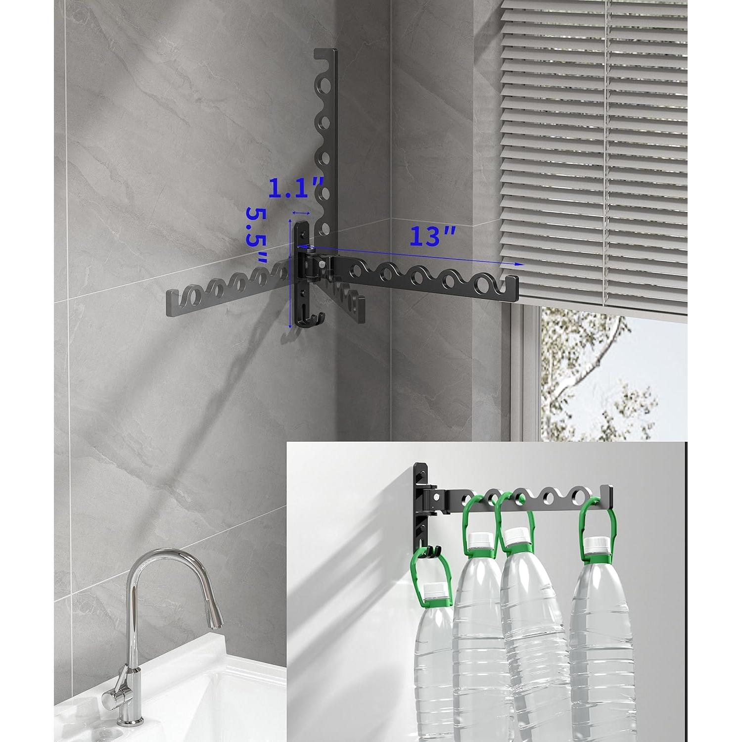 Perchero de Pared Dr.DJ Negro Mate 2 Ganchos Ahorra Espacio