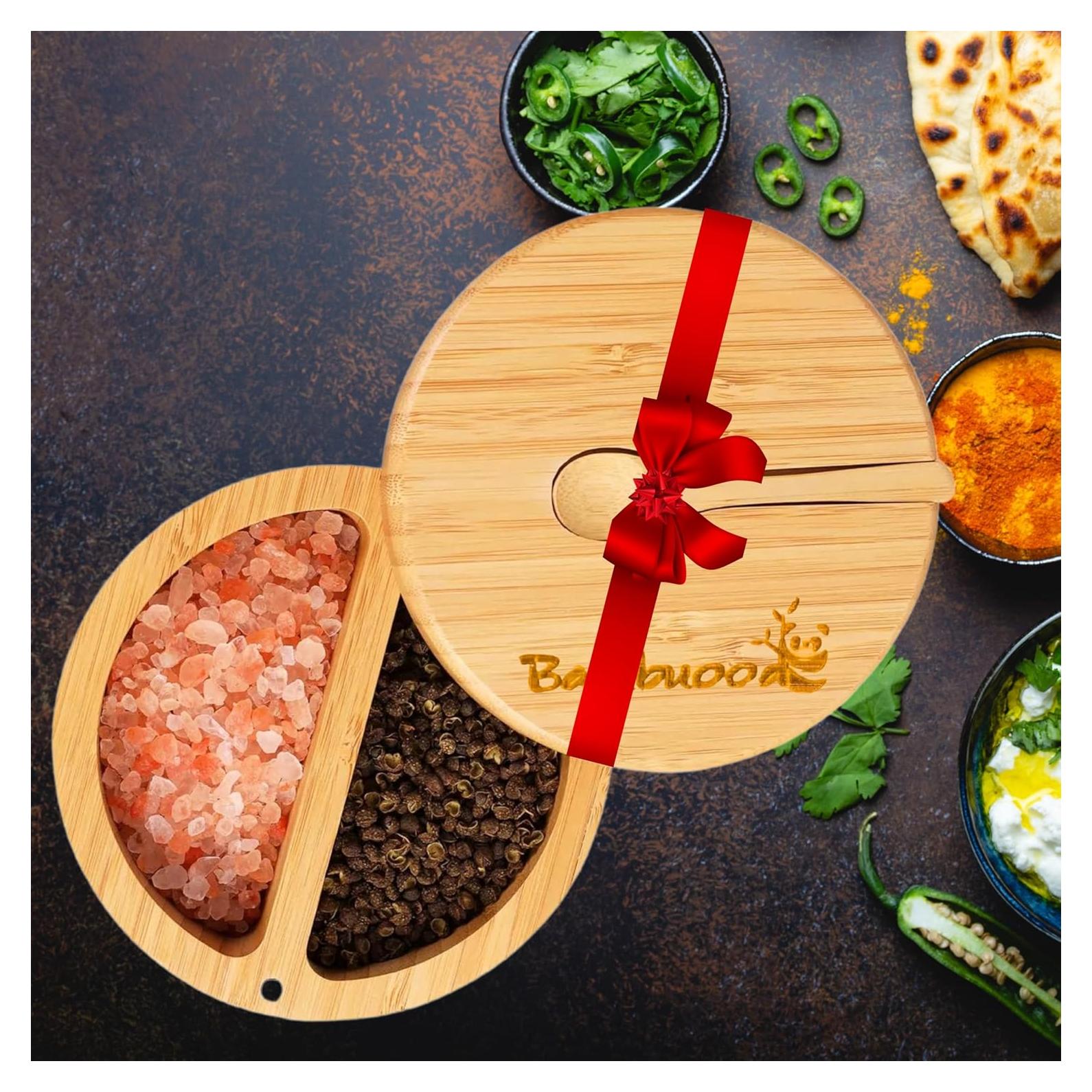 Cajón de Sal de Bambú Bambuood 2 Compartimentos Hecho a Mano