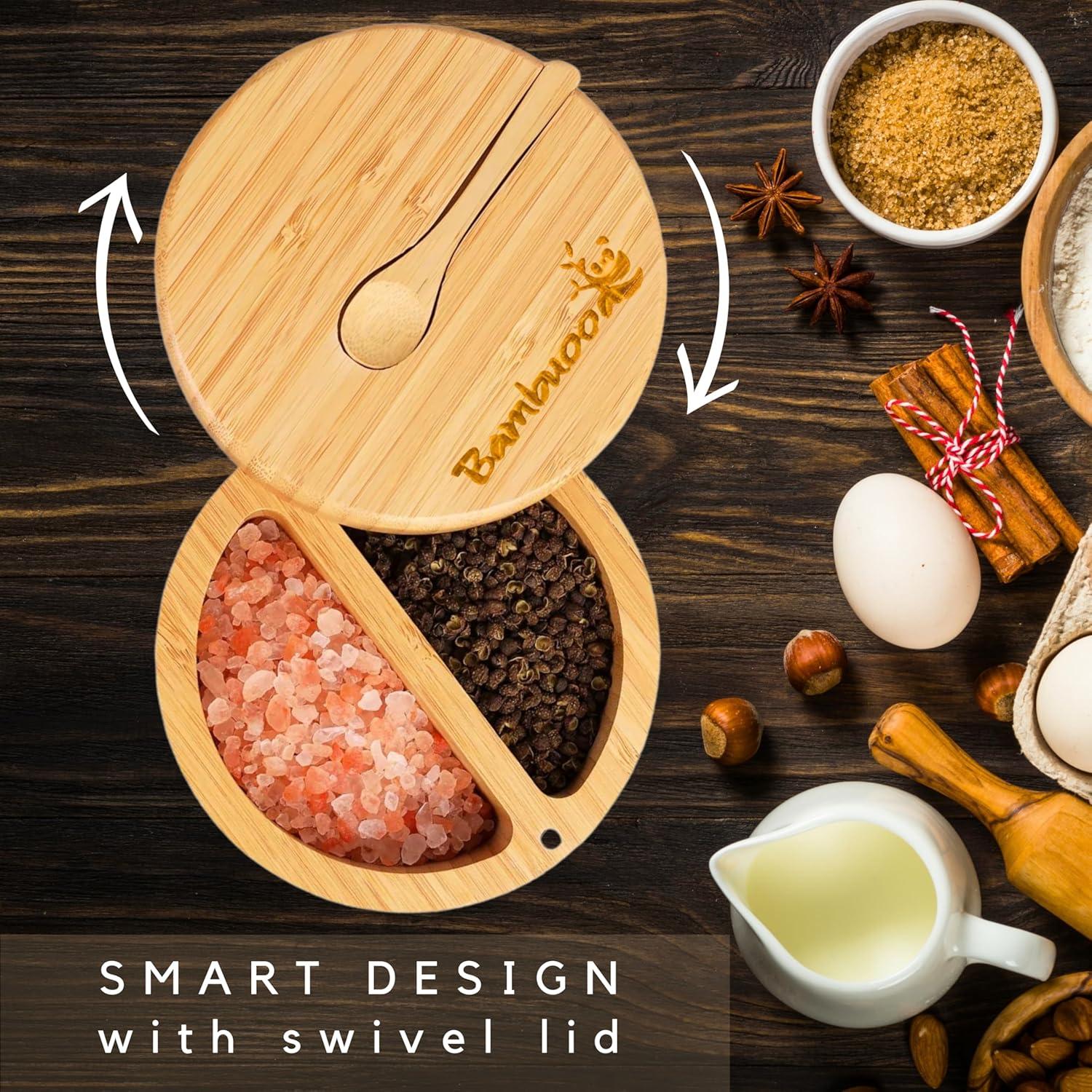 Cajón de Sal de Bambú Bambuood 2 Compartimentos Hecho a Mano