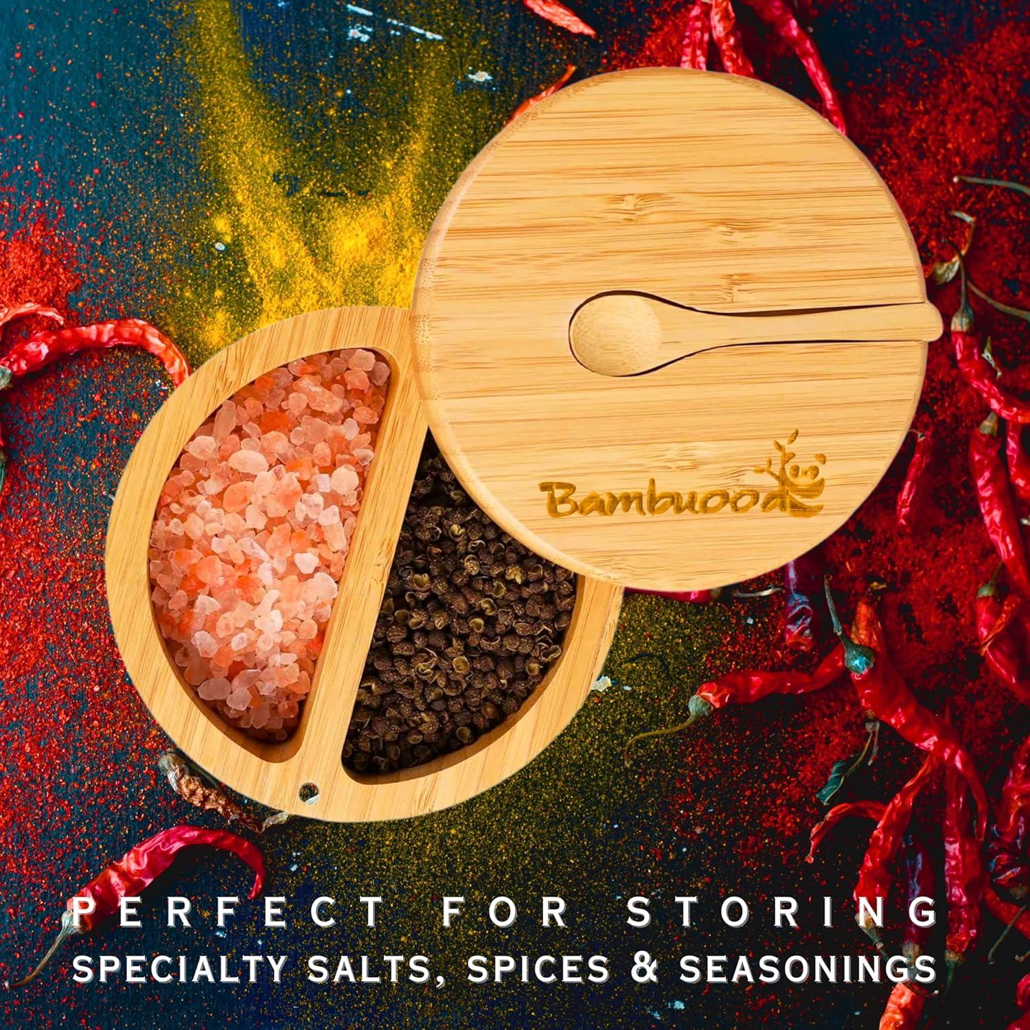 Cajón de Sal de Bambú Bambuood 2 Compartimentos Hecho a Mano