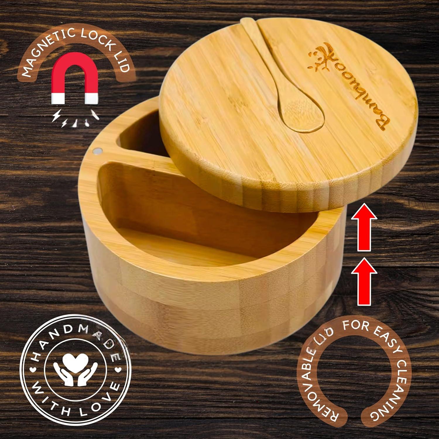 Cajón de Sal de Bambú Bambuood 2 Compartimentos Hecho a Mano