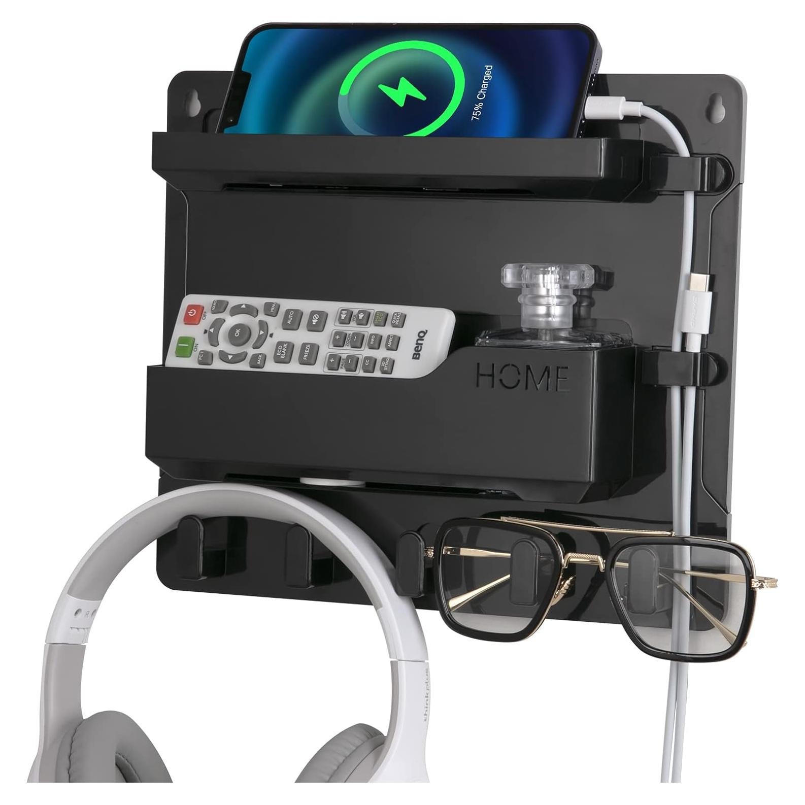 Organizador de Estante de Pared JUMEIHUI Negro 25.9x22.4cm