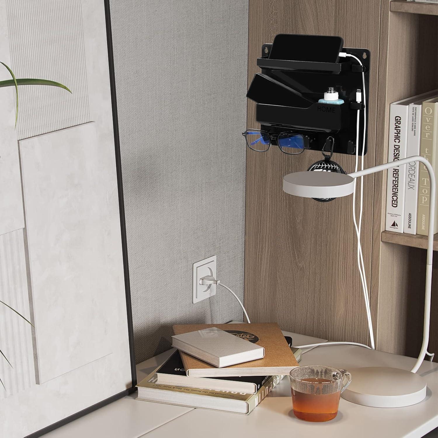 Organizador de Estante de Pared JUMEIHUI Negro 25.9x22.4cm