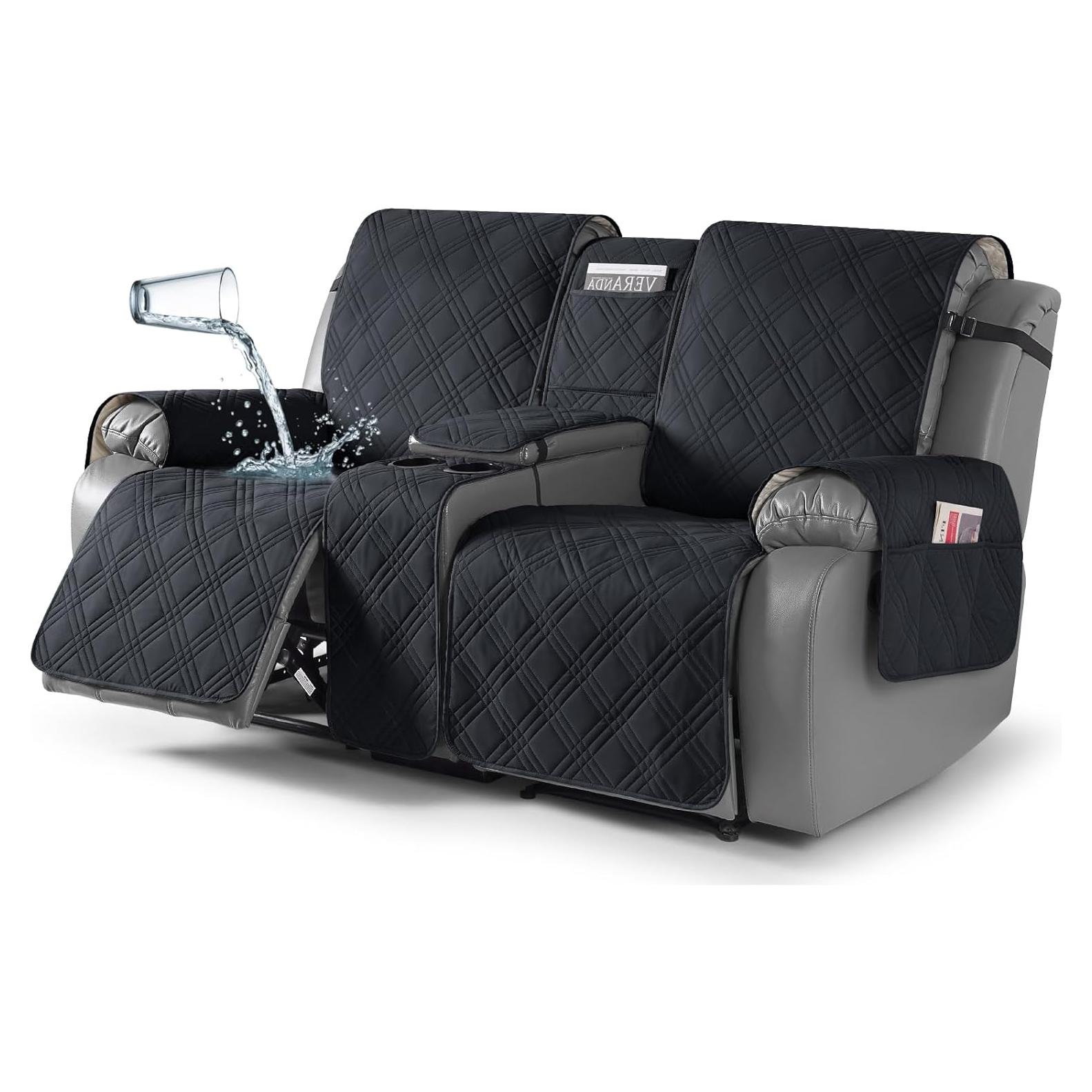 Funda Impermeable TAOCOCO para Loveseat Recliner 2 Asientos Negro