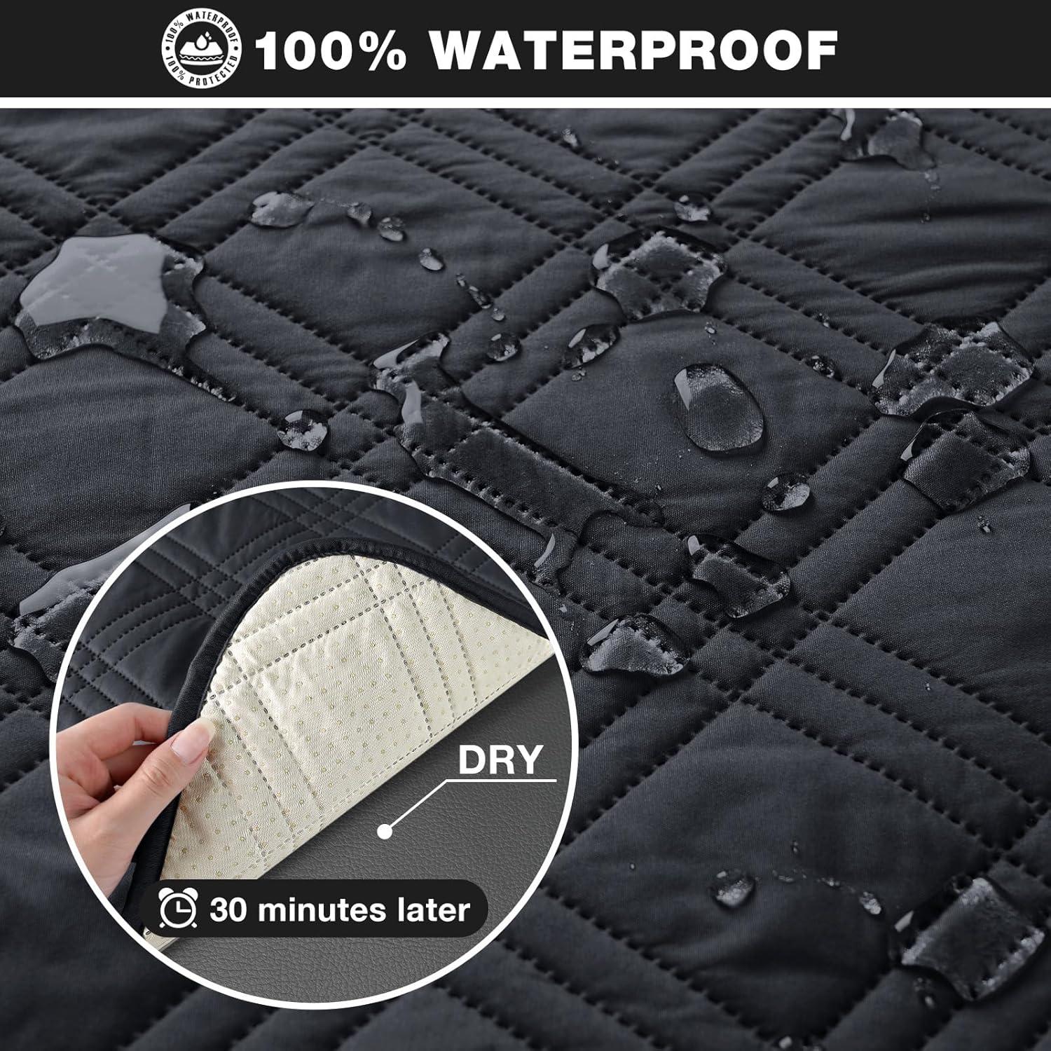 Funda Impermeable TAOCOCO para Loveseat Recliner 2 Asientos Negro