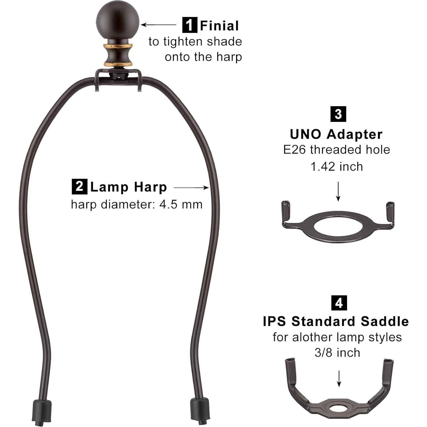 Juego de remates de lámpara Qc - 20,32 cm, 2 soportes