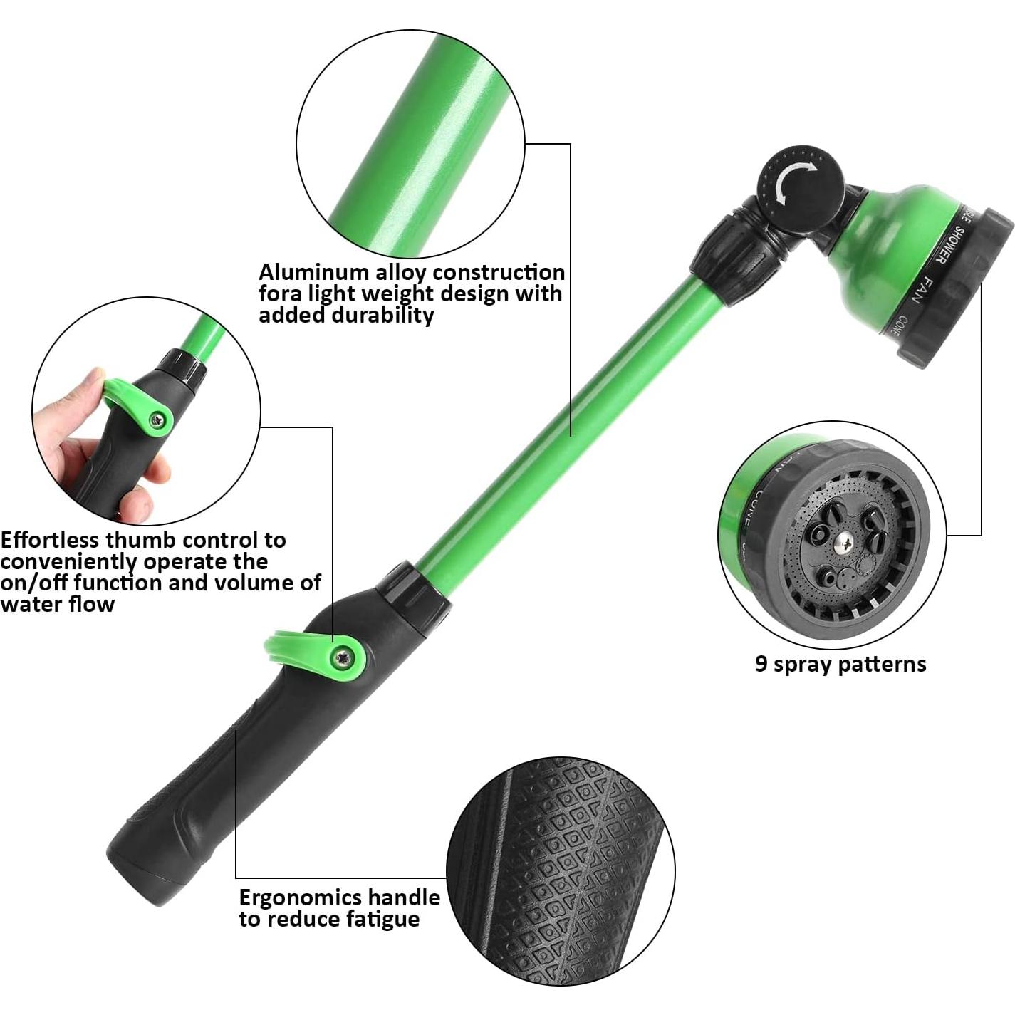 Varita de Riego STYDDI 45.72 cm 9 Patrones Cabeza Pivotante