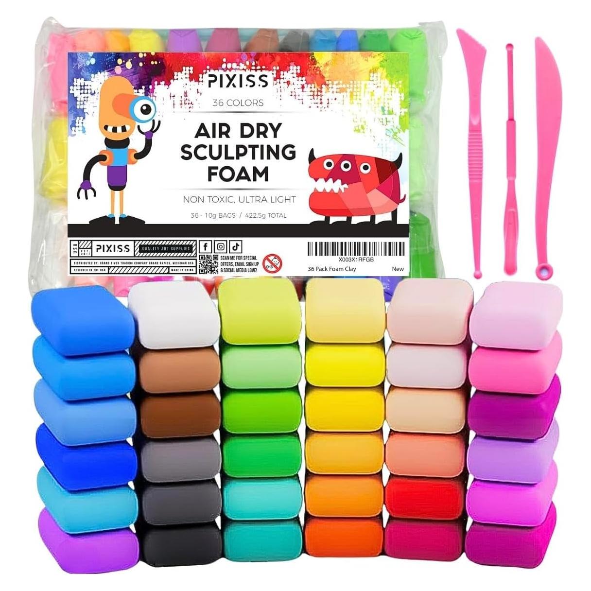 Set de 36 colores de arcilla de espuma - Pixiss 300g