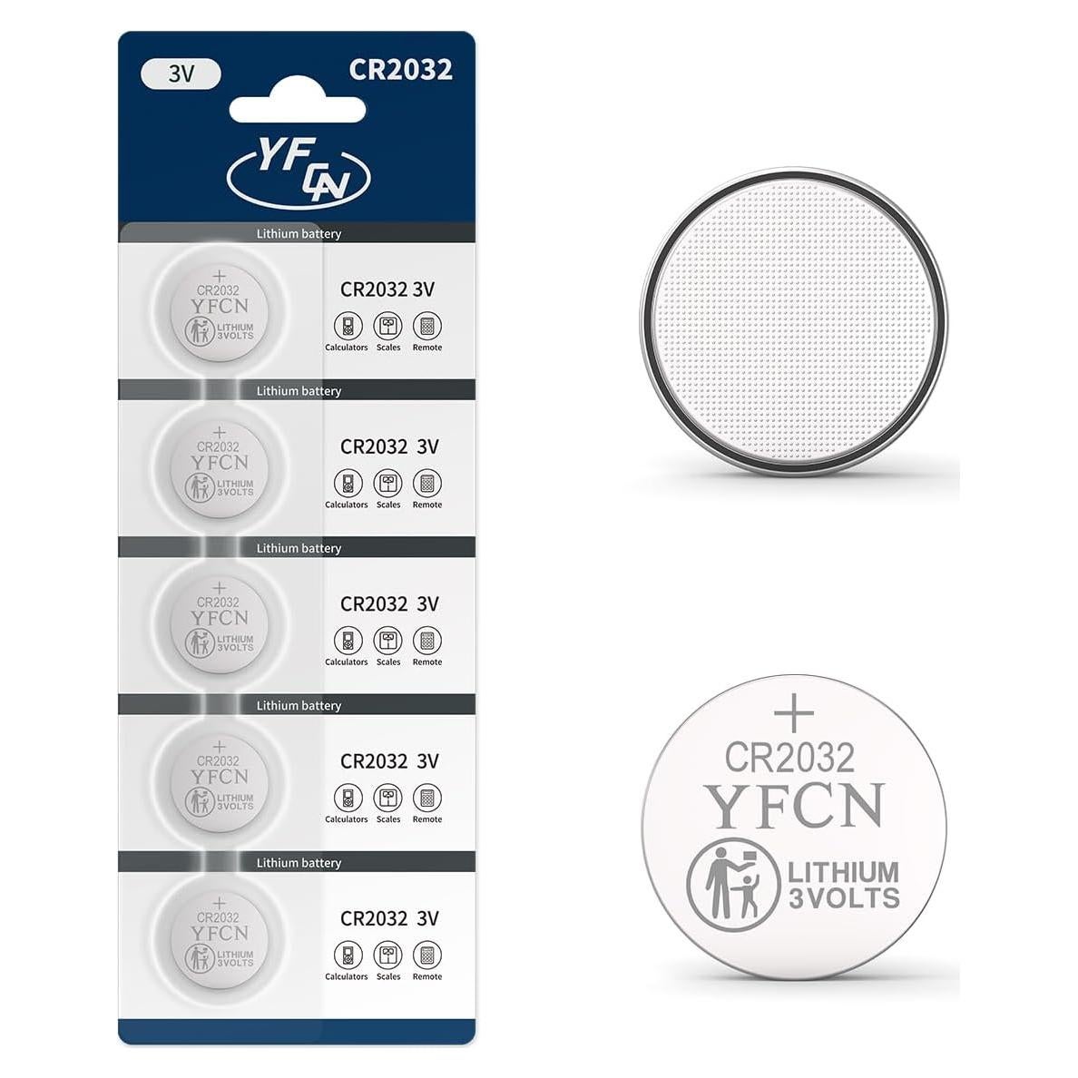 Batería CR2032 3V YFCN Paquete de 5 Baterías de Litio