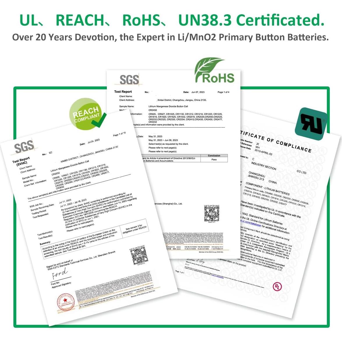 Batería CR2032 3V YFCN Paquete de 5 Baterías de Litio