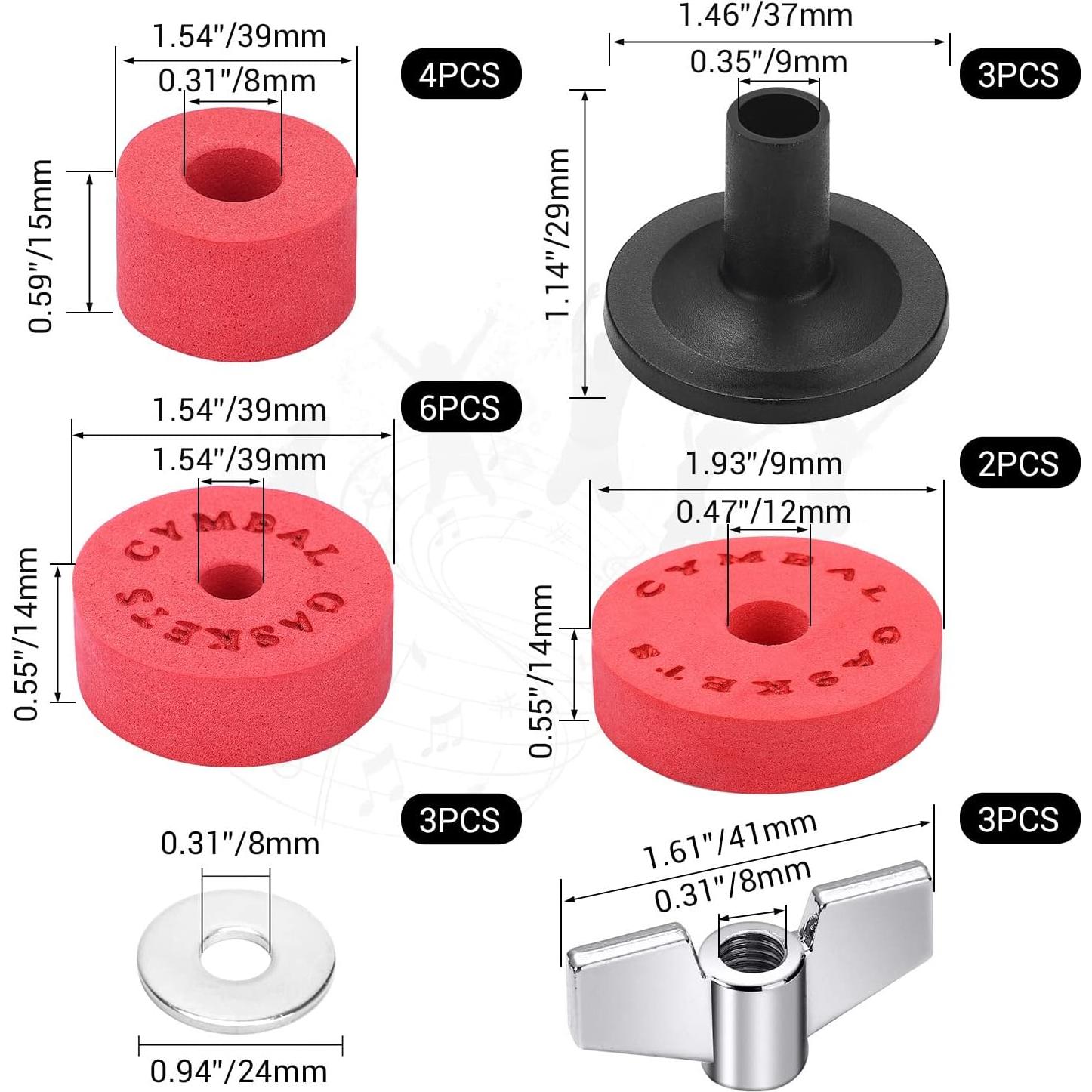 Facmogu Kit de Accesorios para Batería 23 Piezas EVA - Rojo