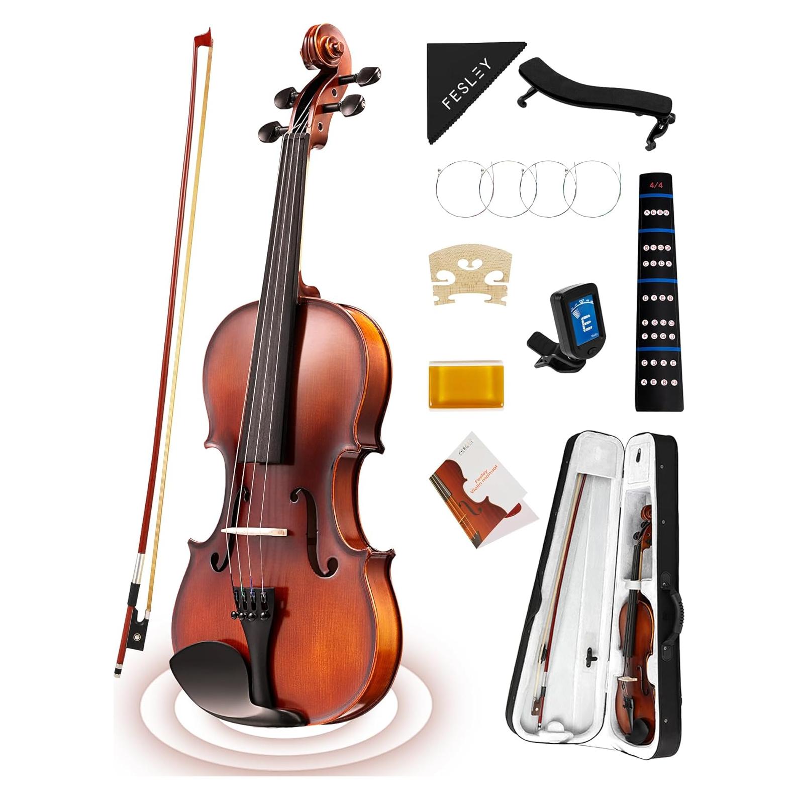 Fesley Violín 4/4 Mate Completo para Principiantes