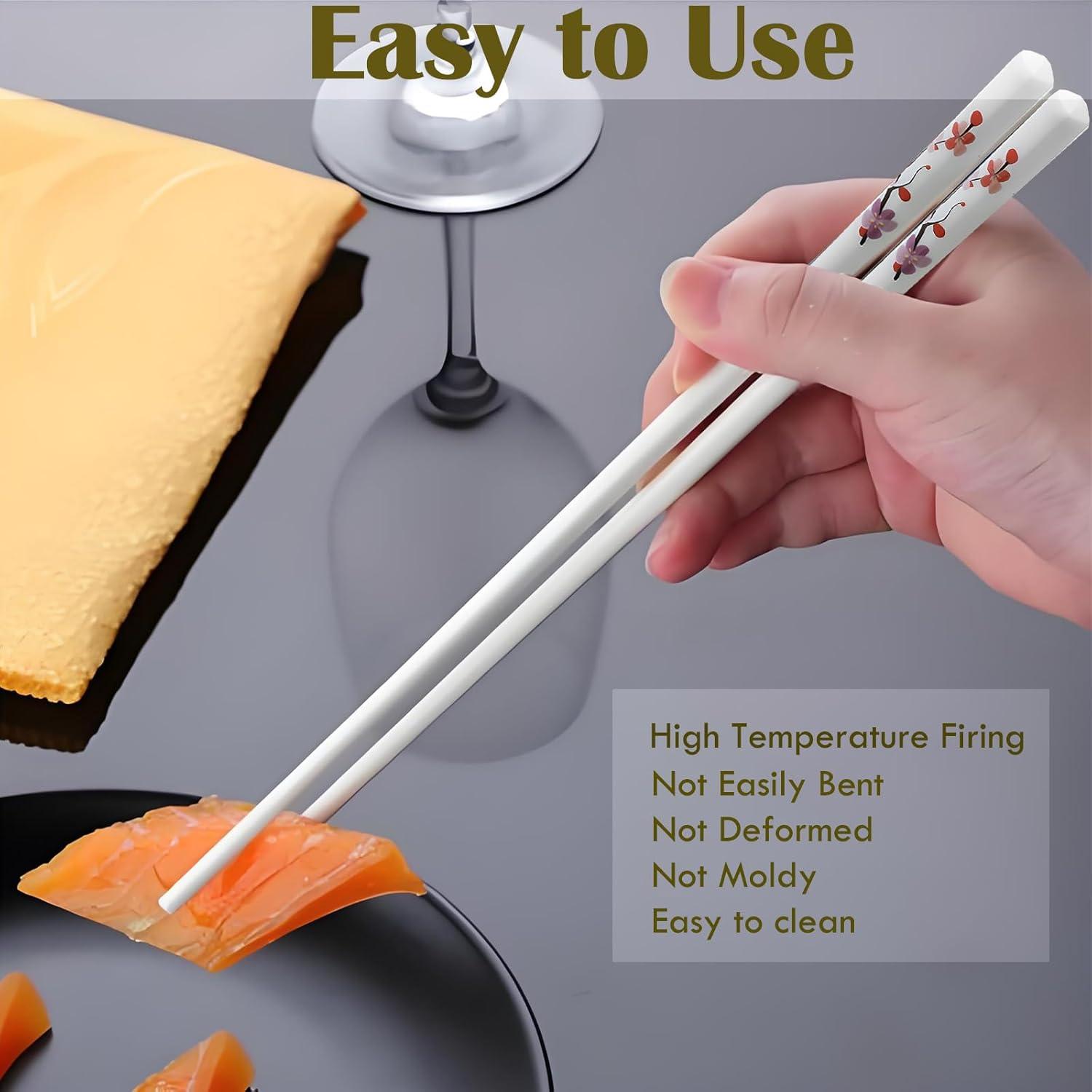 Juego de Palillos de Porcelana Reutilizables GTIEDIK 24 cm