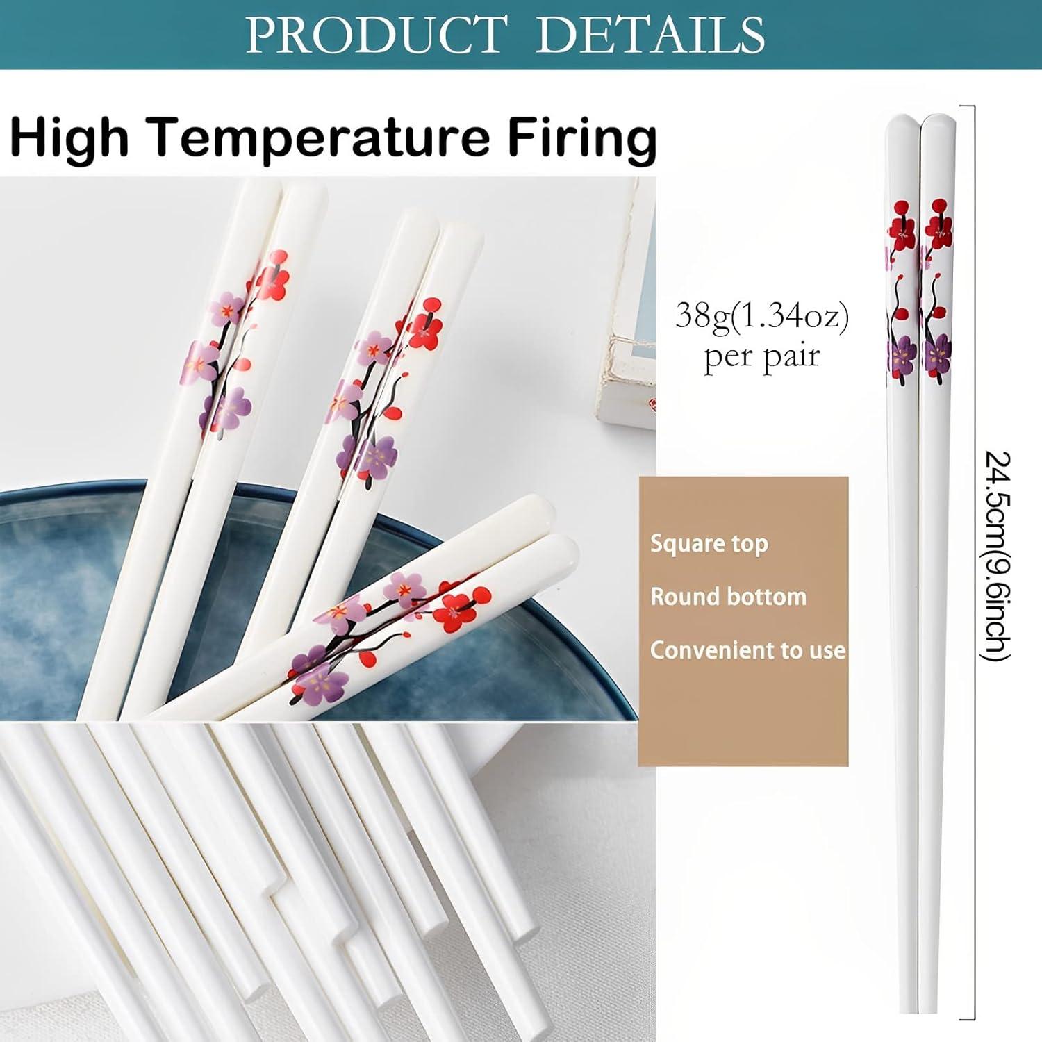 Juego de Palillos de Porcelana Reutilizables GTIEDIK 24 cm