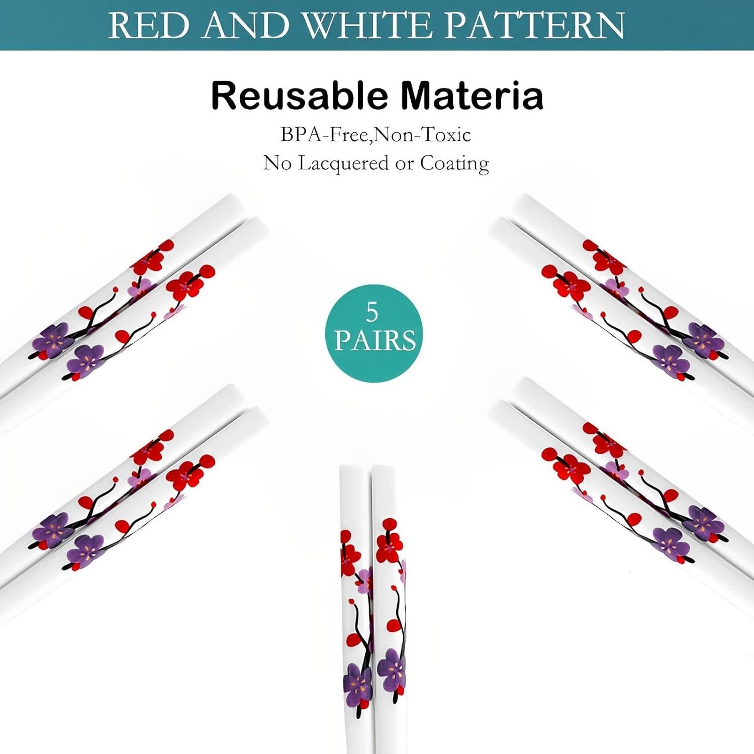 Juego de Palillos de Porcelana Reutilizables GTIEDIK 24 cm