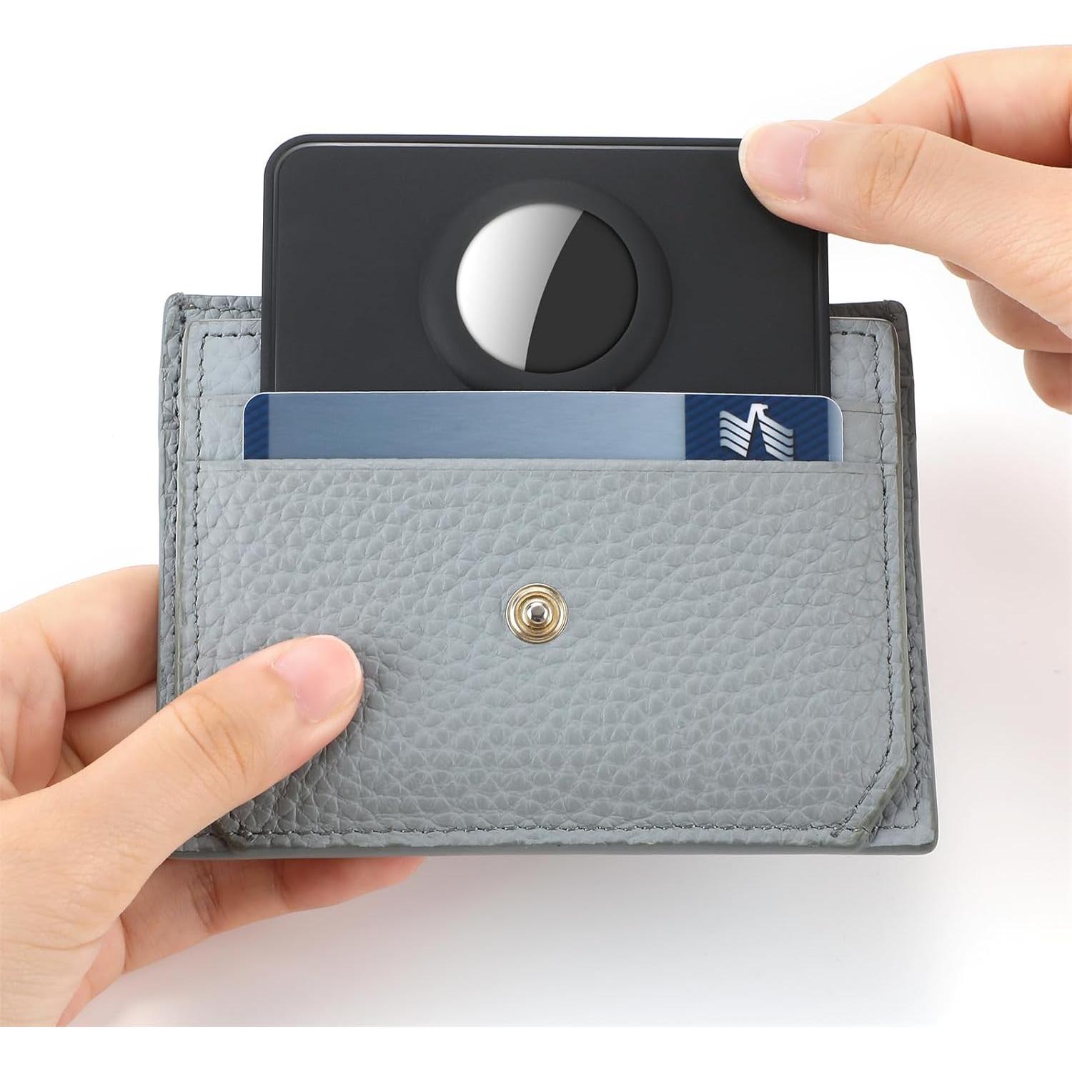 Slim Wallet Tracker Card Compatible with Apple Find My - Easily Find My Wallet | Wallet Finder & | Airtag Card (White) (Black) Wallet Tracker