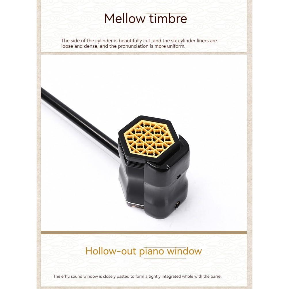 Erhu Chino para Principiantes 2 Cuerdas 81 cm Artesanal