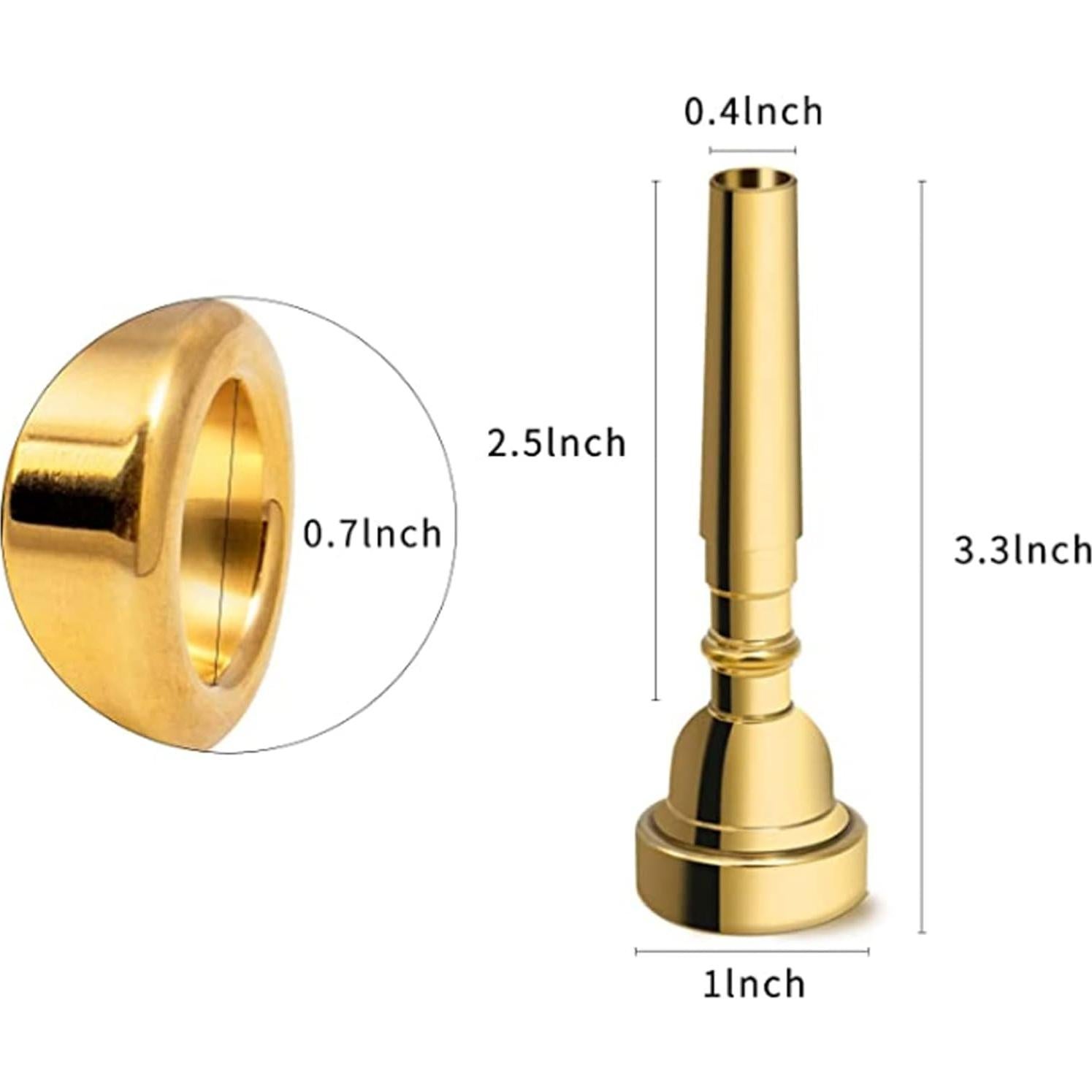 Boquilla de Trompeta 7C - Latón Baño Oro - Accesorios