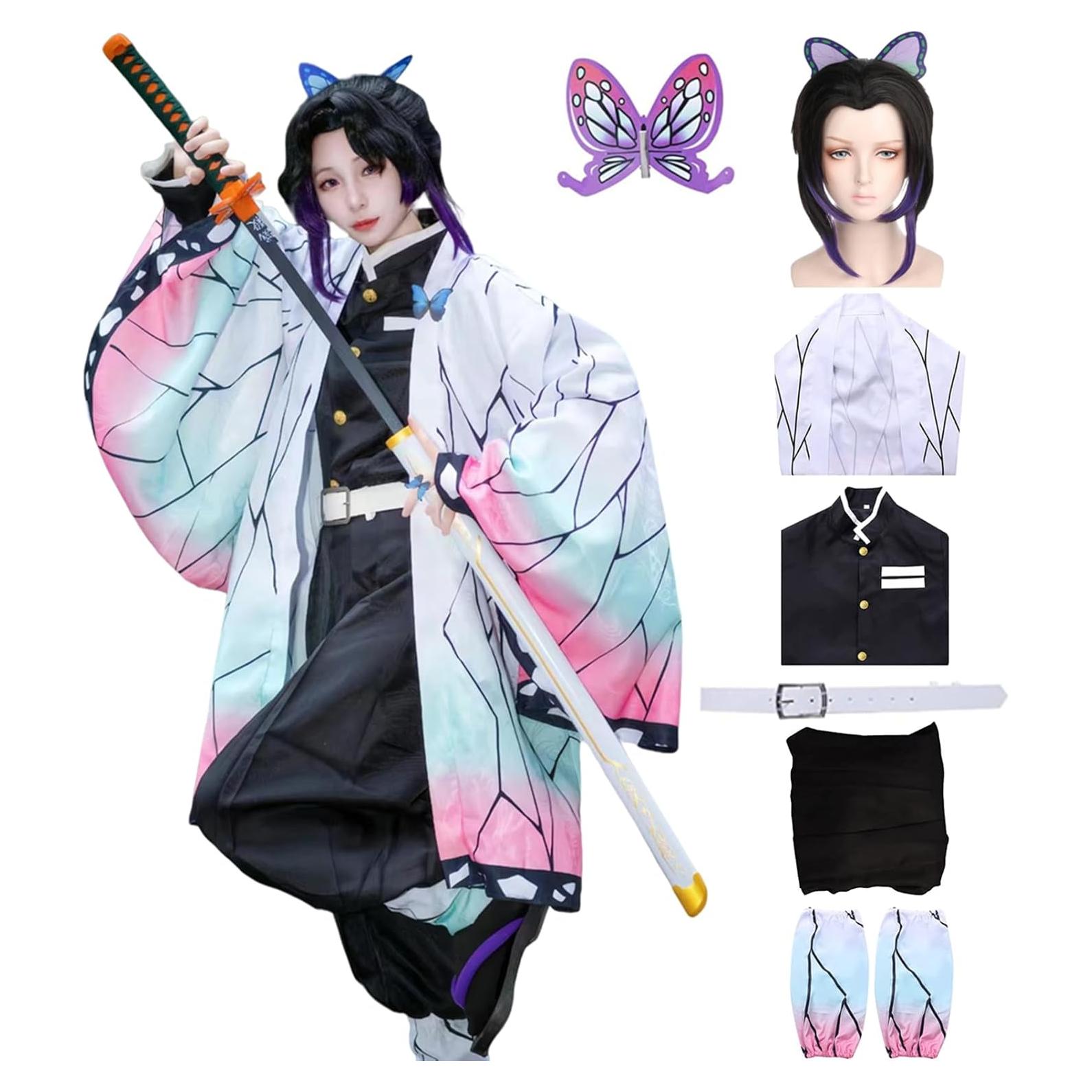 Disfraz de Cosplay Kimono Shinobu para Chicas Adultas - Completo