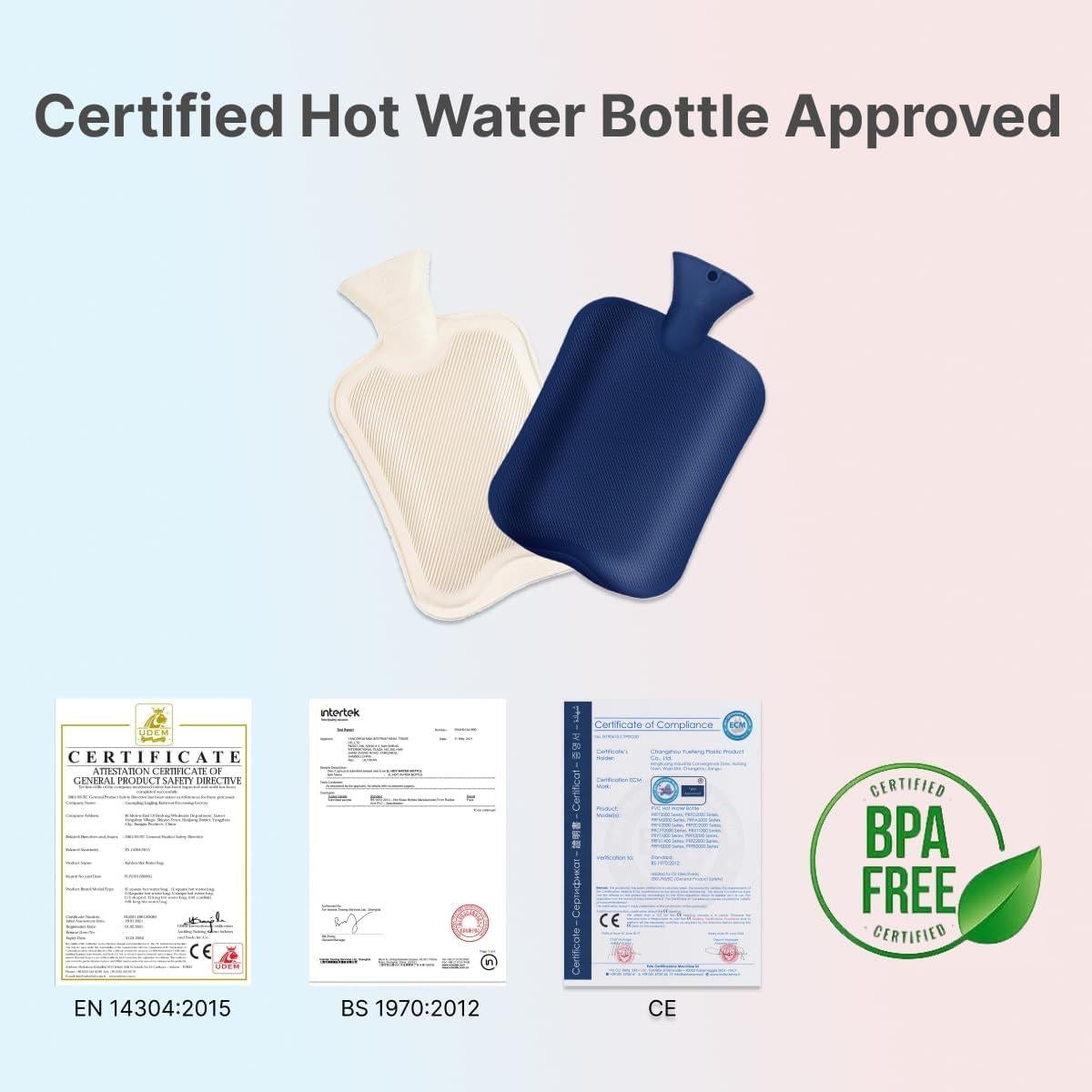 Bolsa de Agua Caliente OliviaLiving 2L Caqui Reutilizable