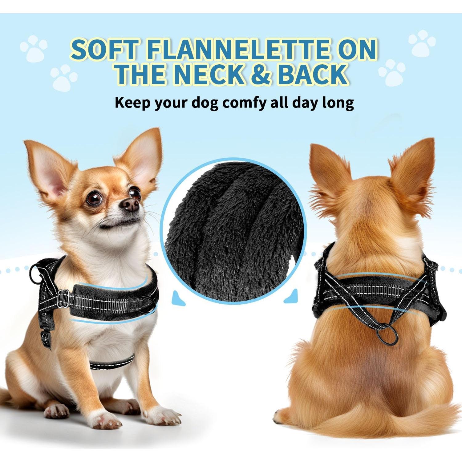 Conjunto Arnés y Correa para Perros Pequeños SlowTon XXS Negro