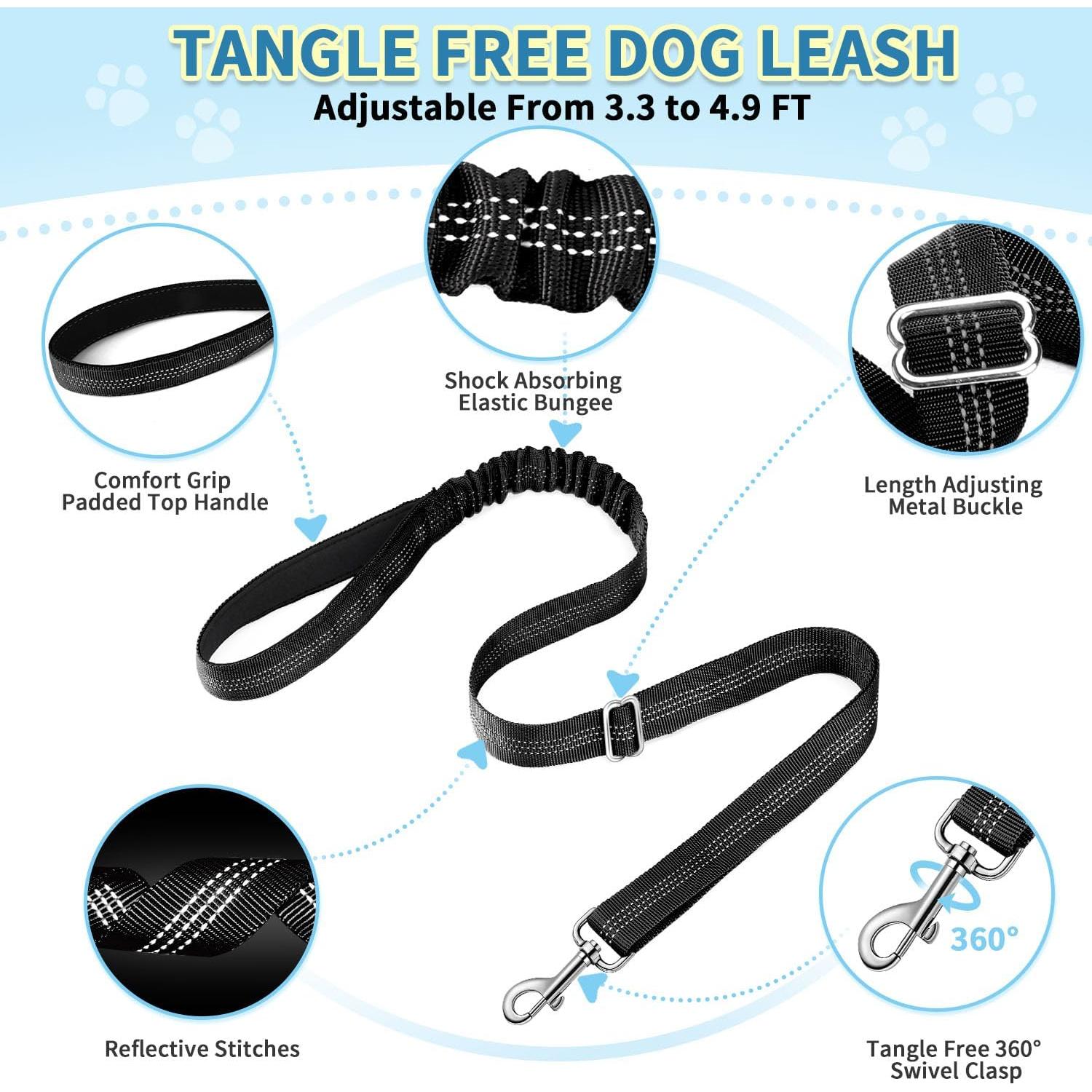 Conjunto Arnés y Correa para Perros Pequeños SlowTon XXS Negro