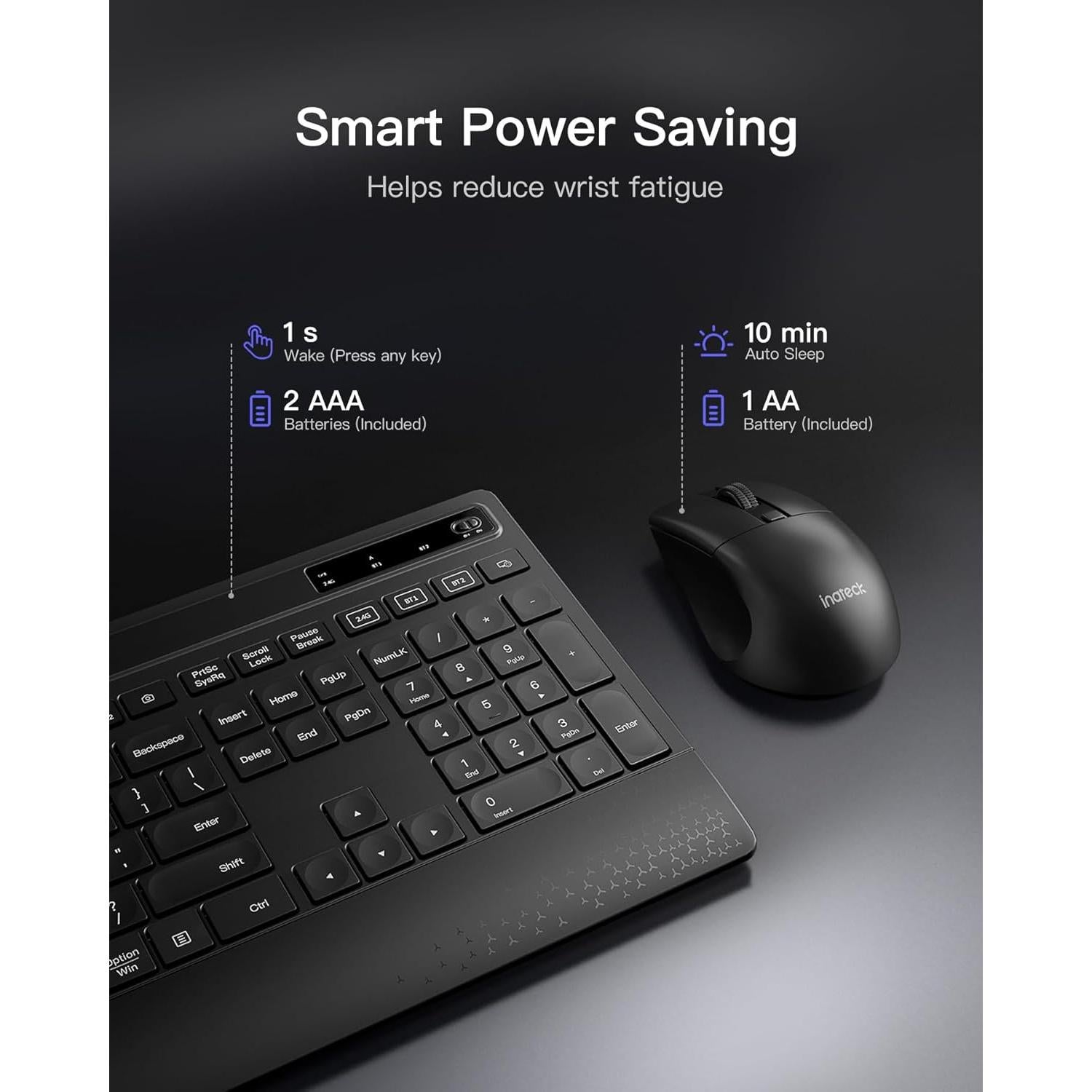 Combo Teclado y Ratón Inateck Inalámbrico con Soporte