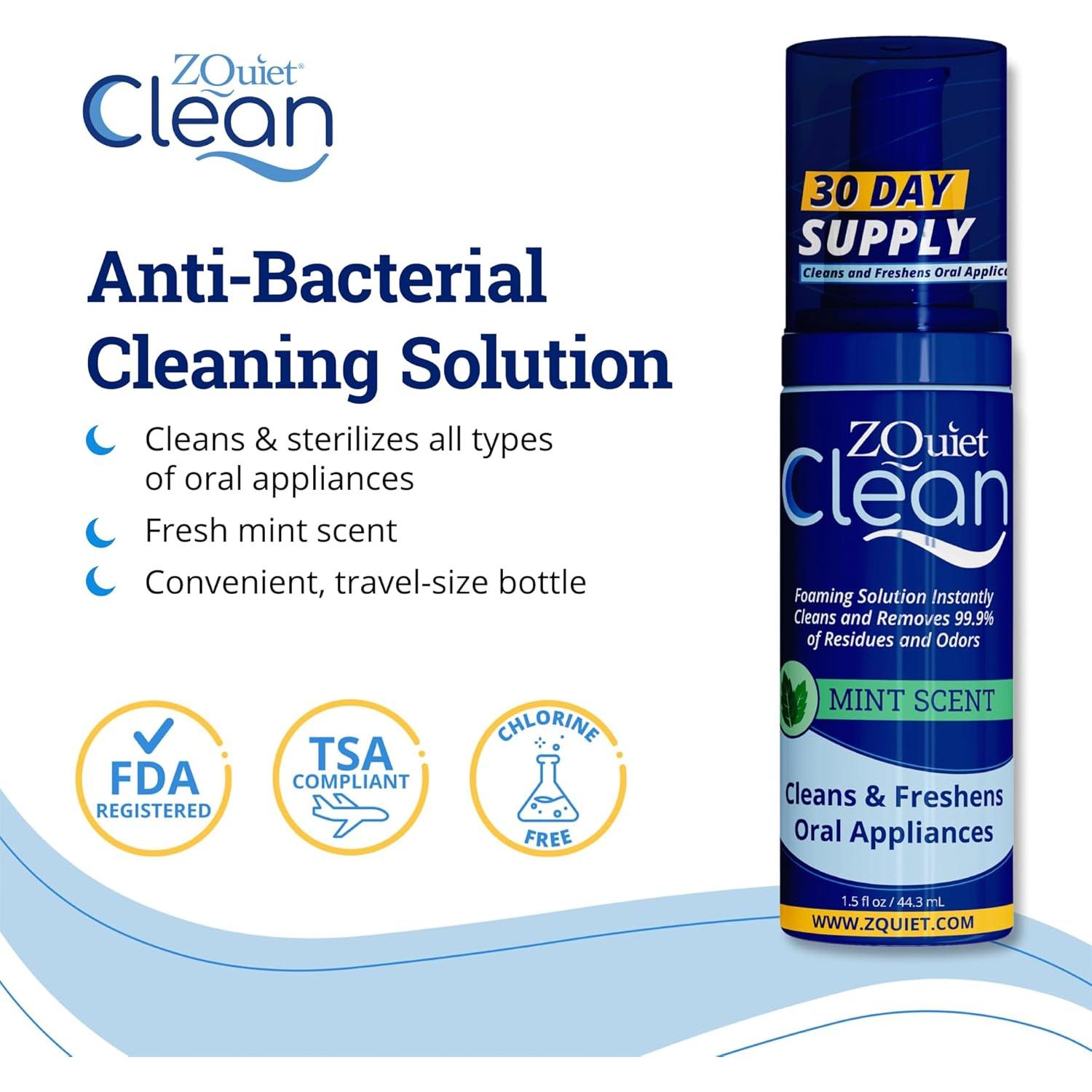 Dispositivo Bucal ZQuiet Confort #1 + Limpiador 1.5oz - Anti-Ronquidos