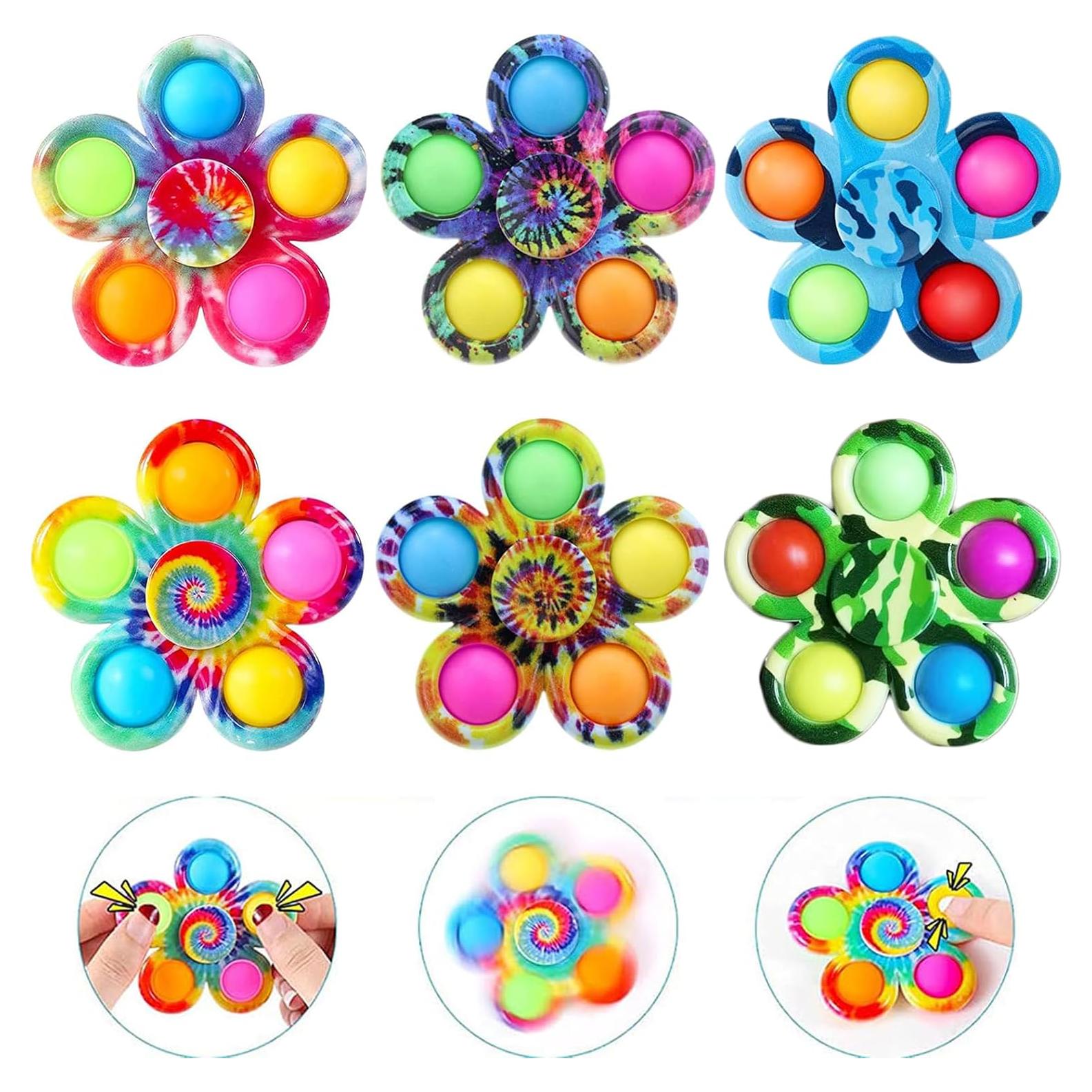 Paquete de 6 Spinners Antiestrés Multicolor para Niños
