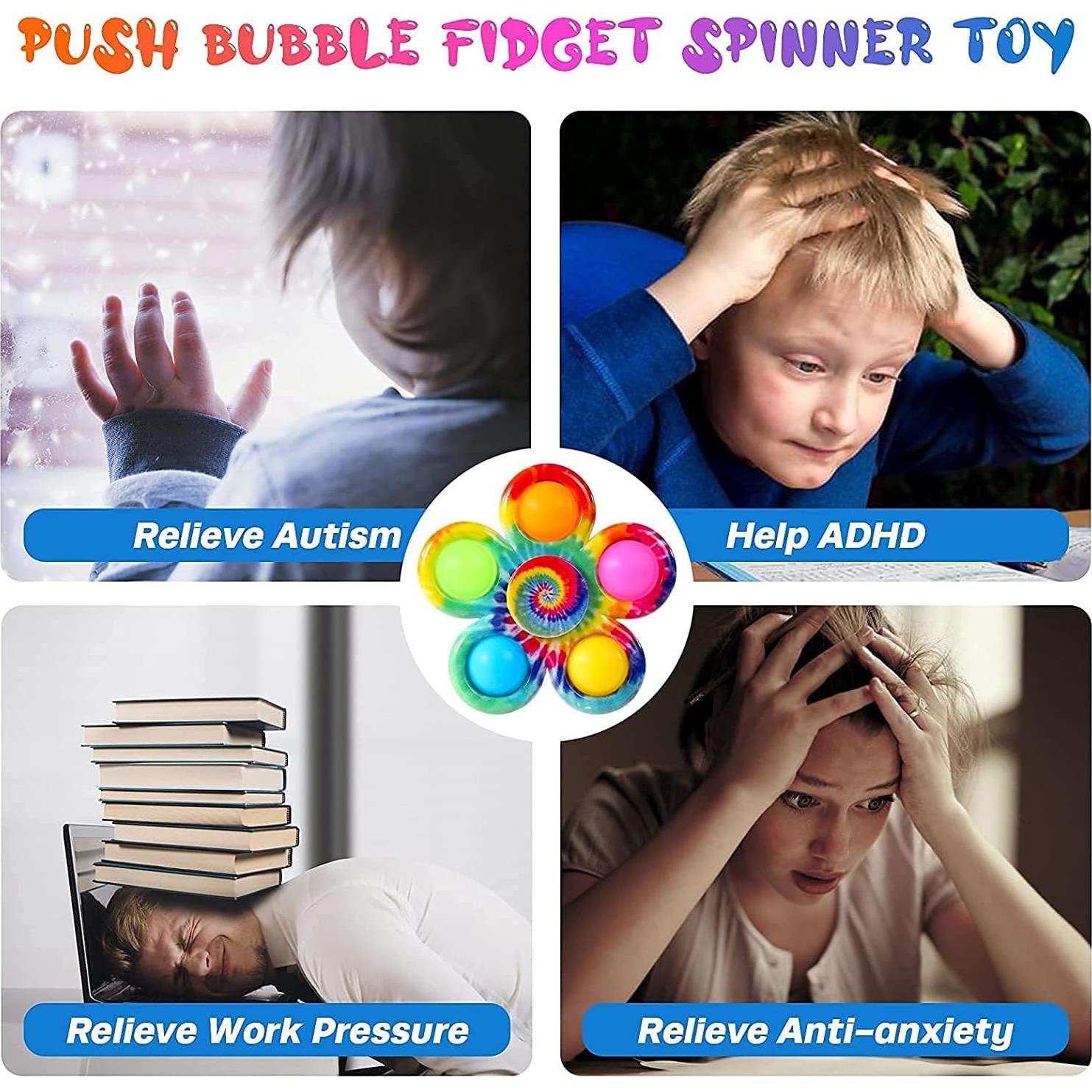 Paquete de 6 Spinners Antiestrés Multicolor para Niños